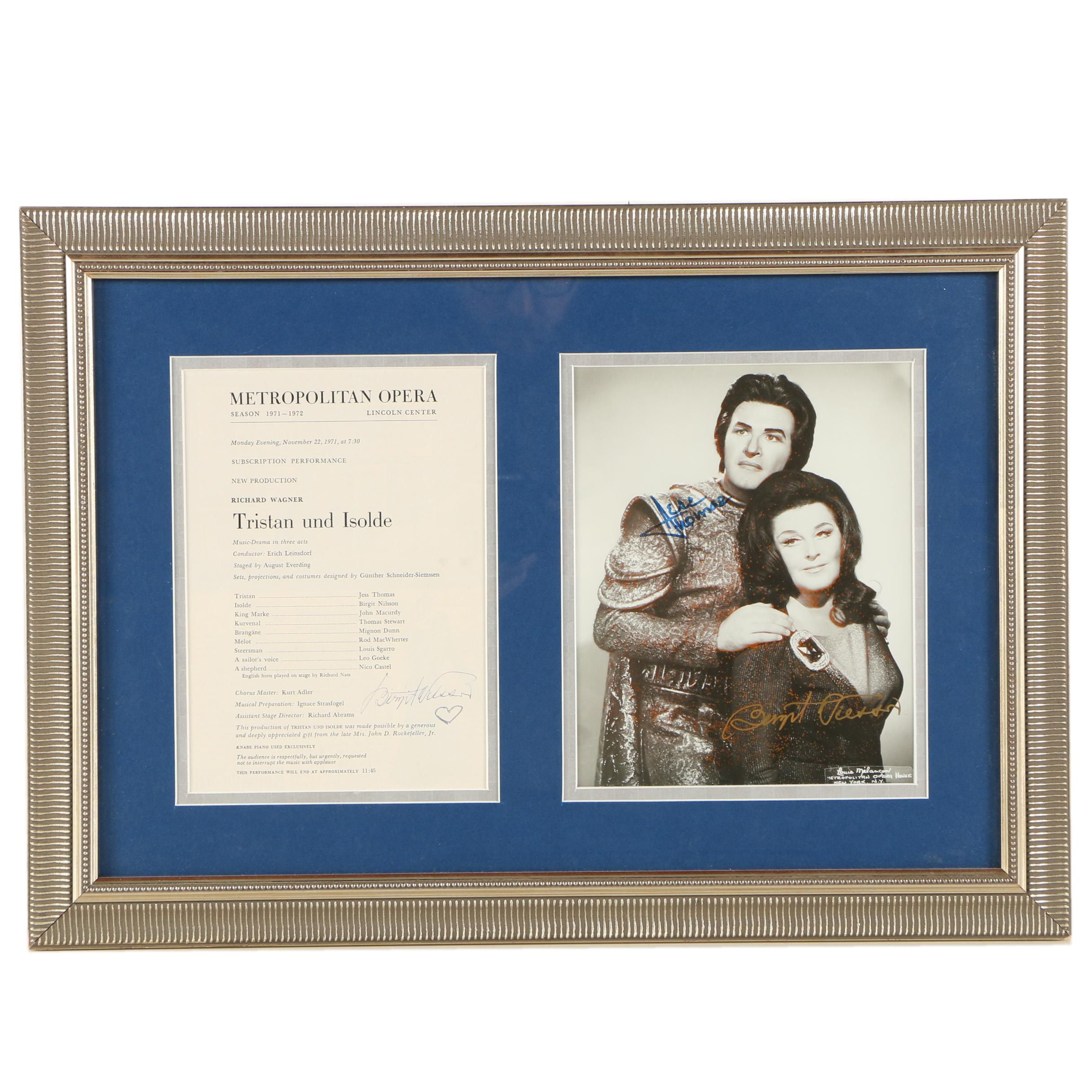 Jess Thomas and Birgit Nilsson Autographed Framed Metropolitan Opera Display