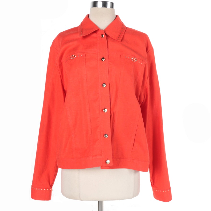 Women's St. John Sport Orange Linen Blend Jacket