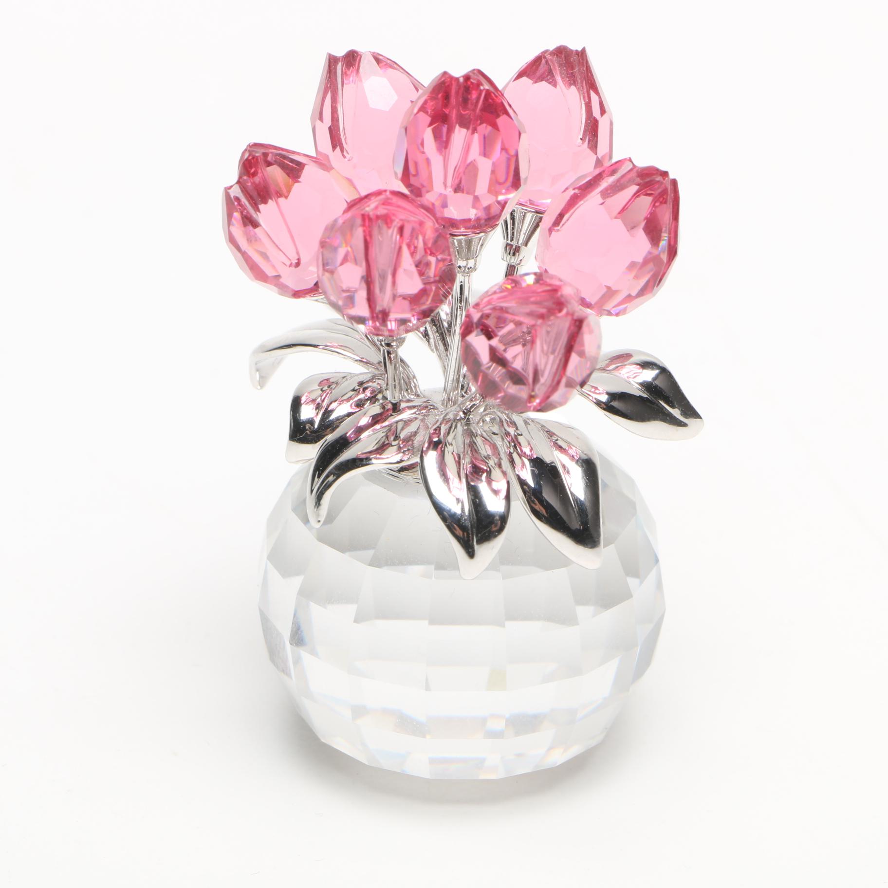 Swarovski Crystal Pink Tulip Bouquet