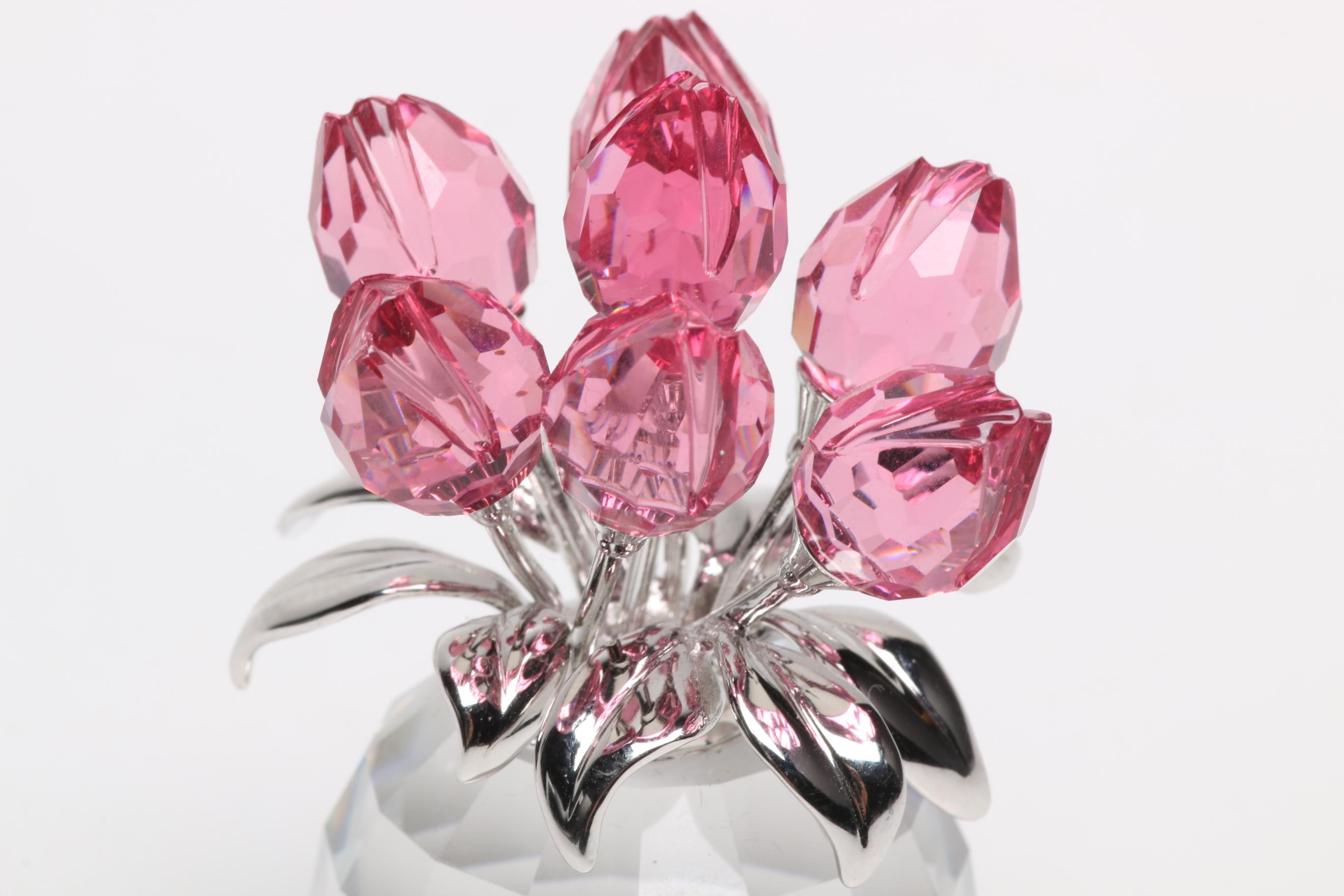 Swarovski Crystal Pink Tulip Bouquet