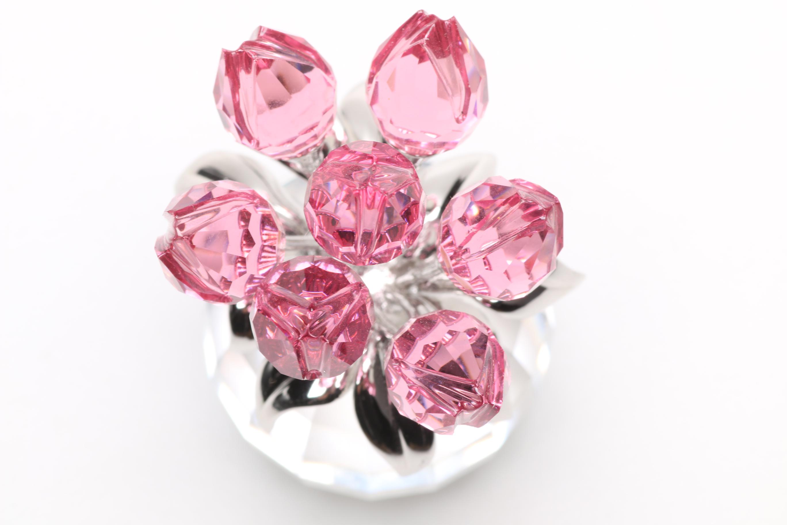 Swarovski Crystal Pink Tulip Bouquet