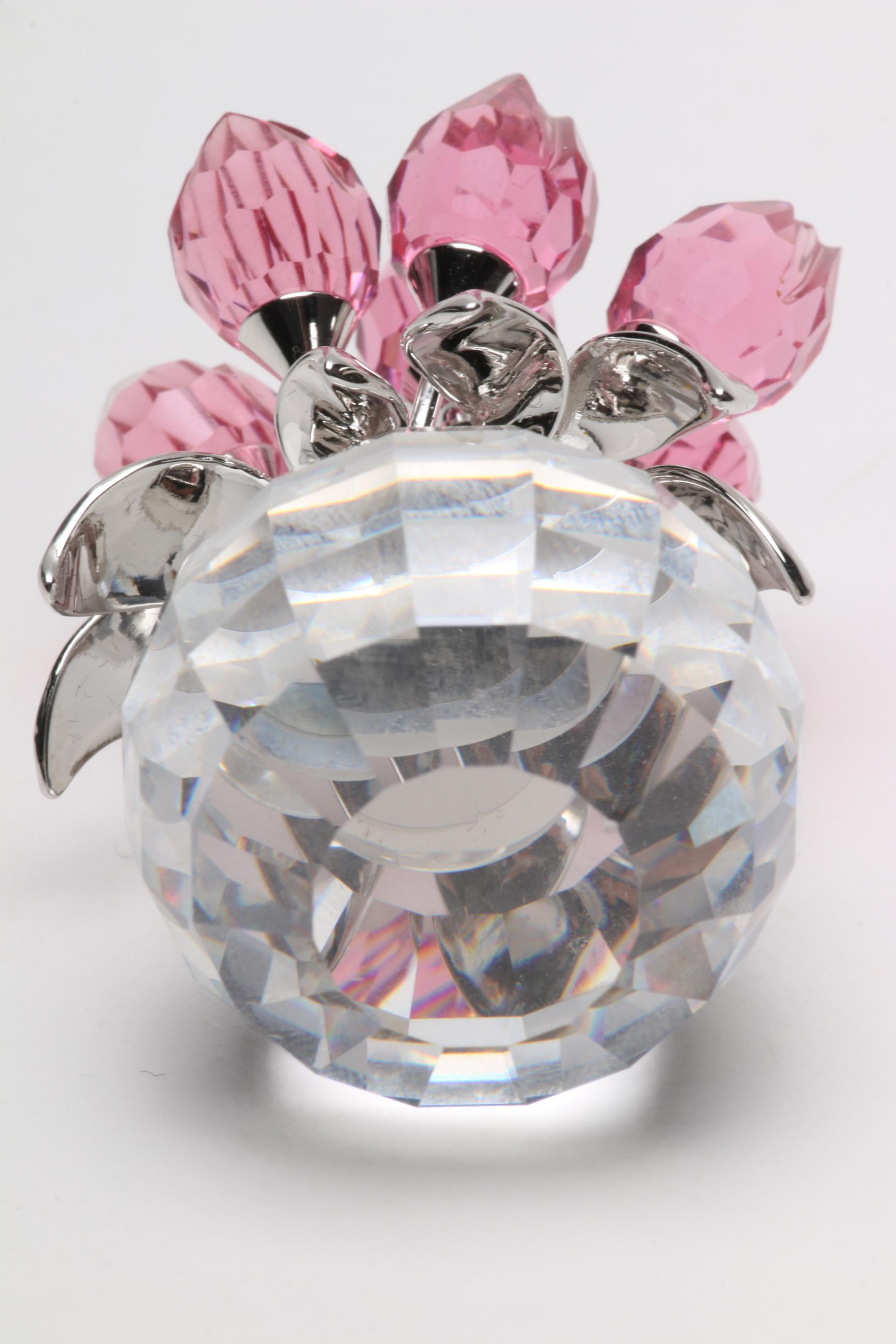 Swarovski Crystal Pink Tulip Bouquet