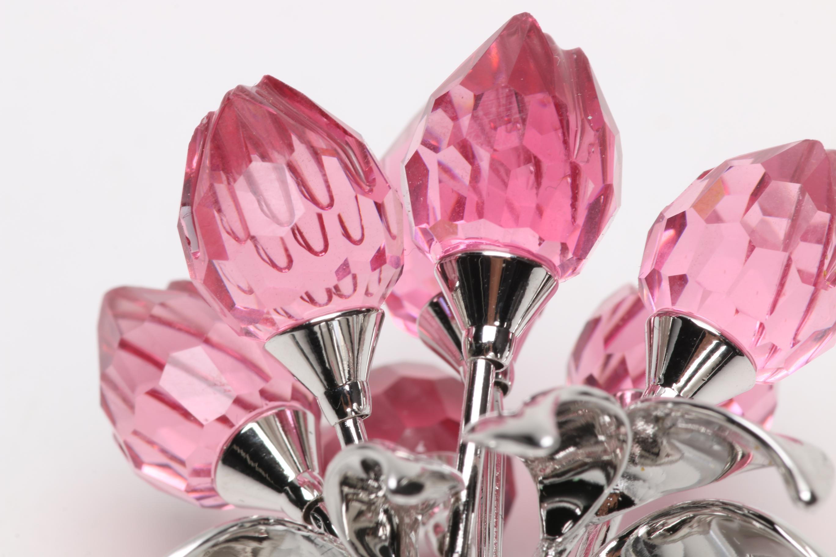 Swarovski Crystal Pink Tulip Bouquet