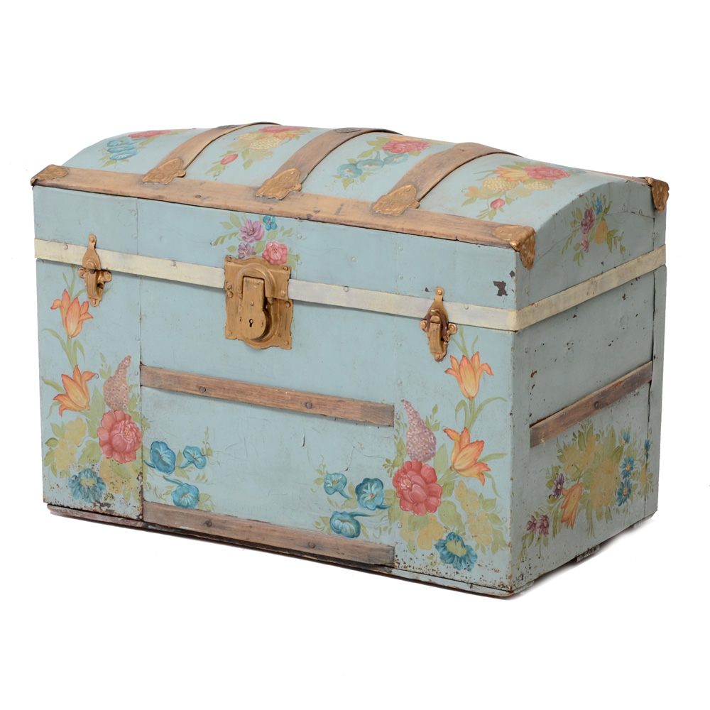 Vintage Hand-Painted Trunk