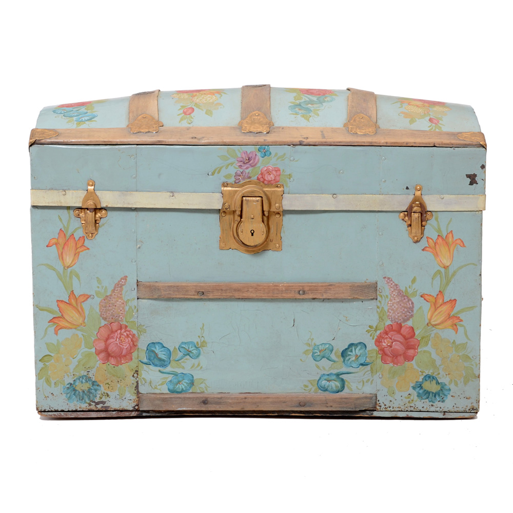Vintage Hand-Painted Trunk