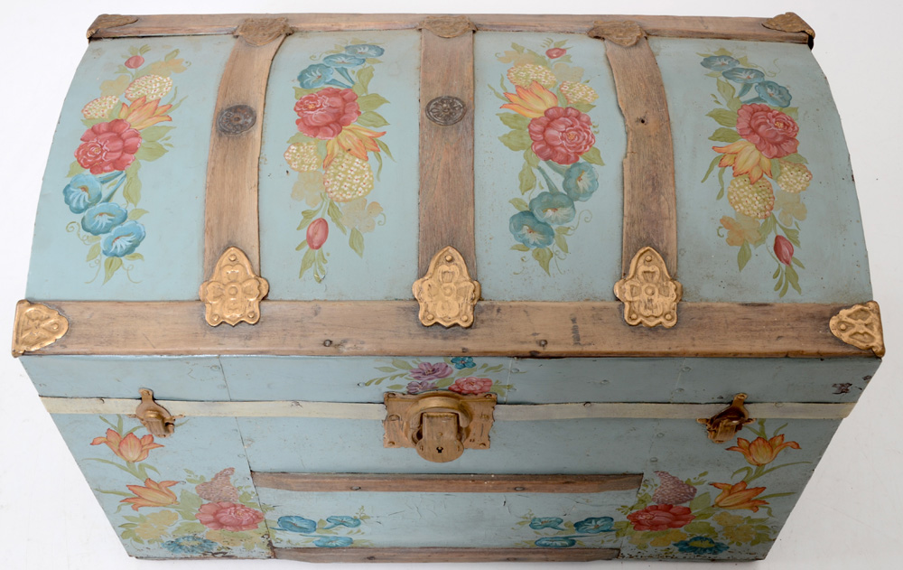 Vintage Hand-Painted Trunk
