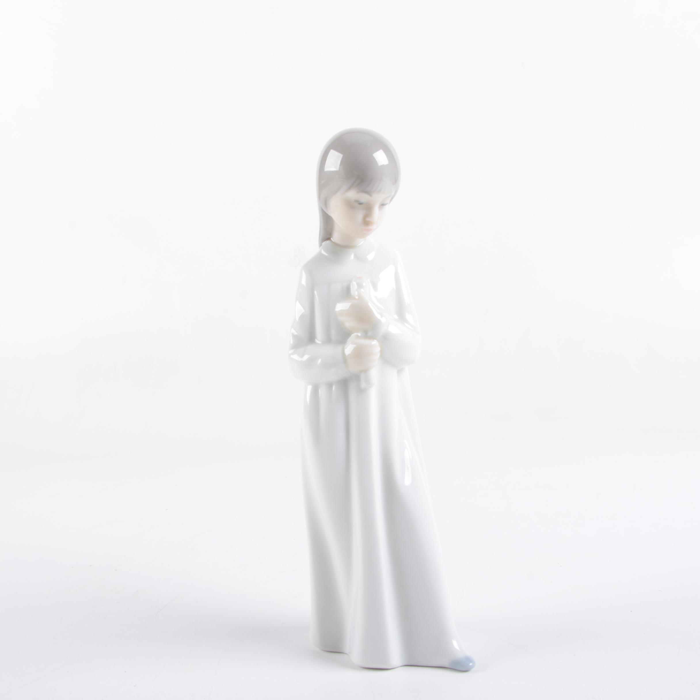 Vintage Lladro Nao "Girl Holding Candle" Figurine