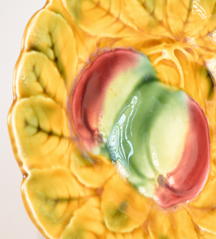 Antique Assorted Majolica Plates including Griffin, Smith & Hill