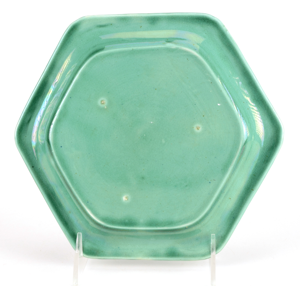 Antique Assorted Majolica Plates including Griffin, Smith & Hill