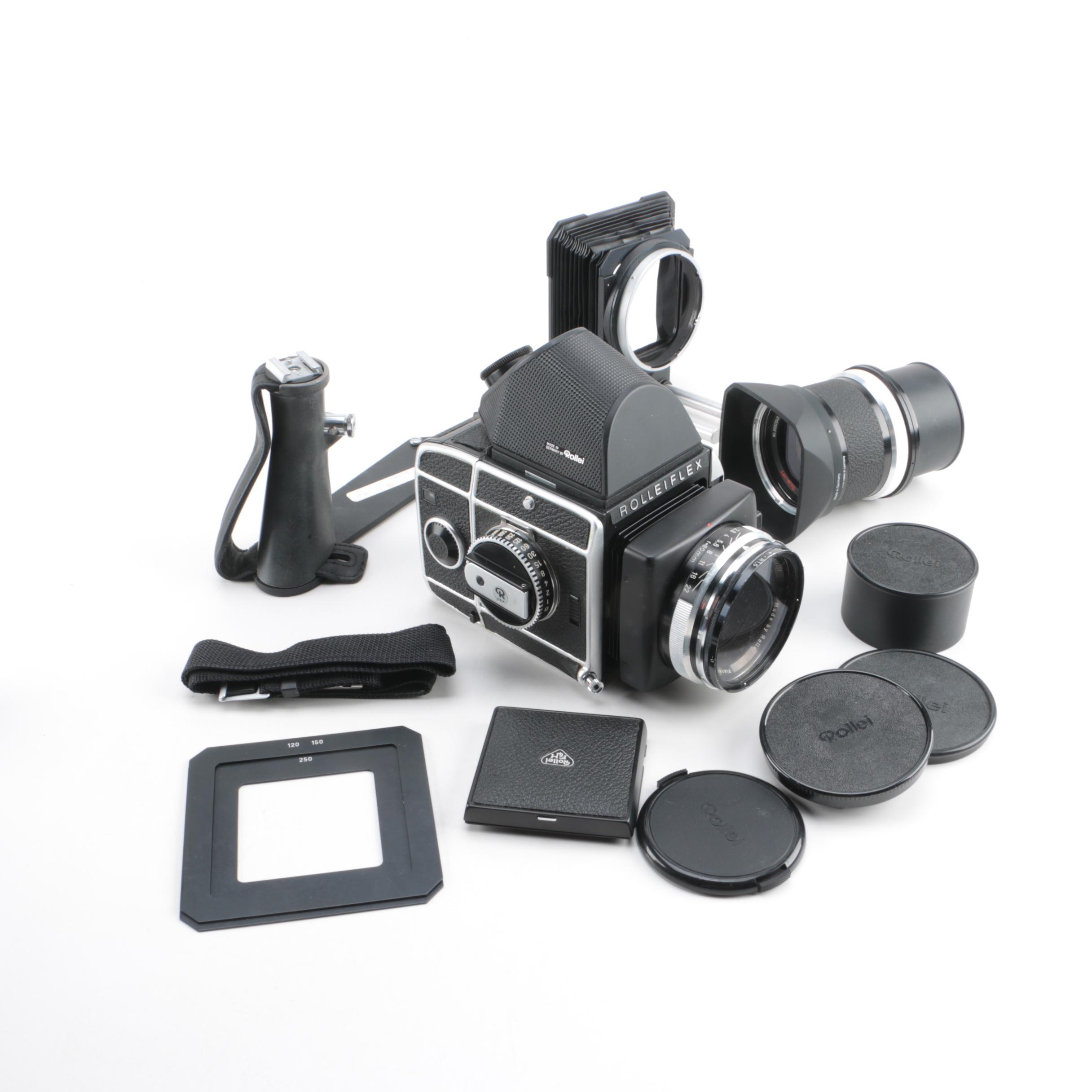 Vintage Rolleiflex SL66 SLR Camera with Accessories