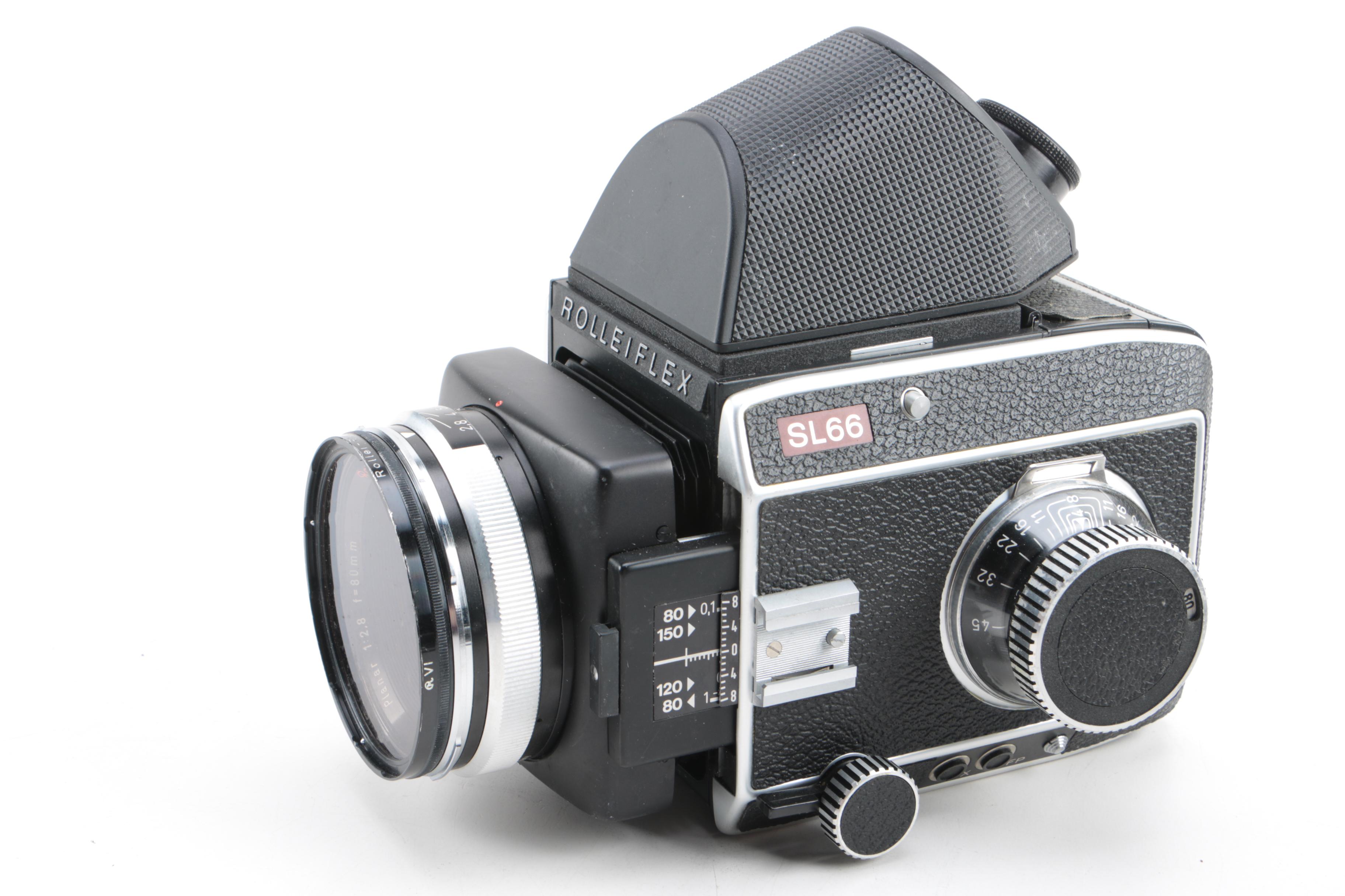 Vintage Rolleiflex SL66 SLR Camera with Accessories