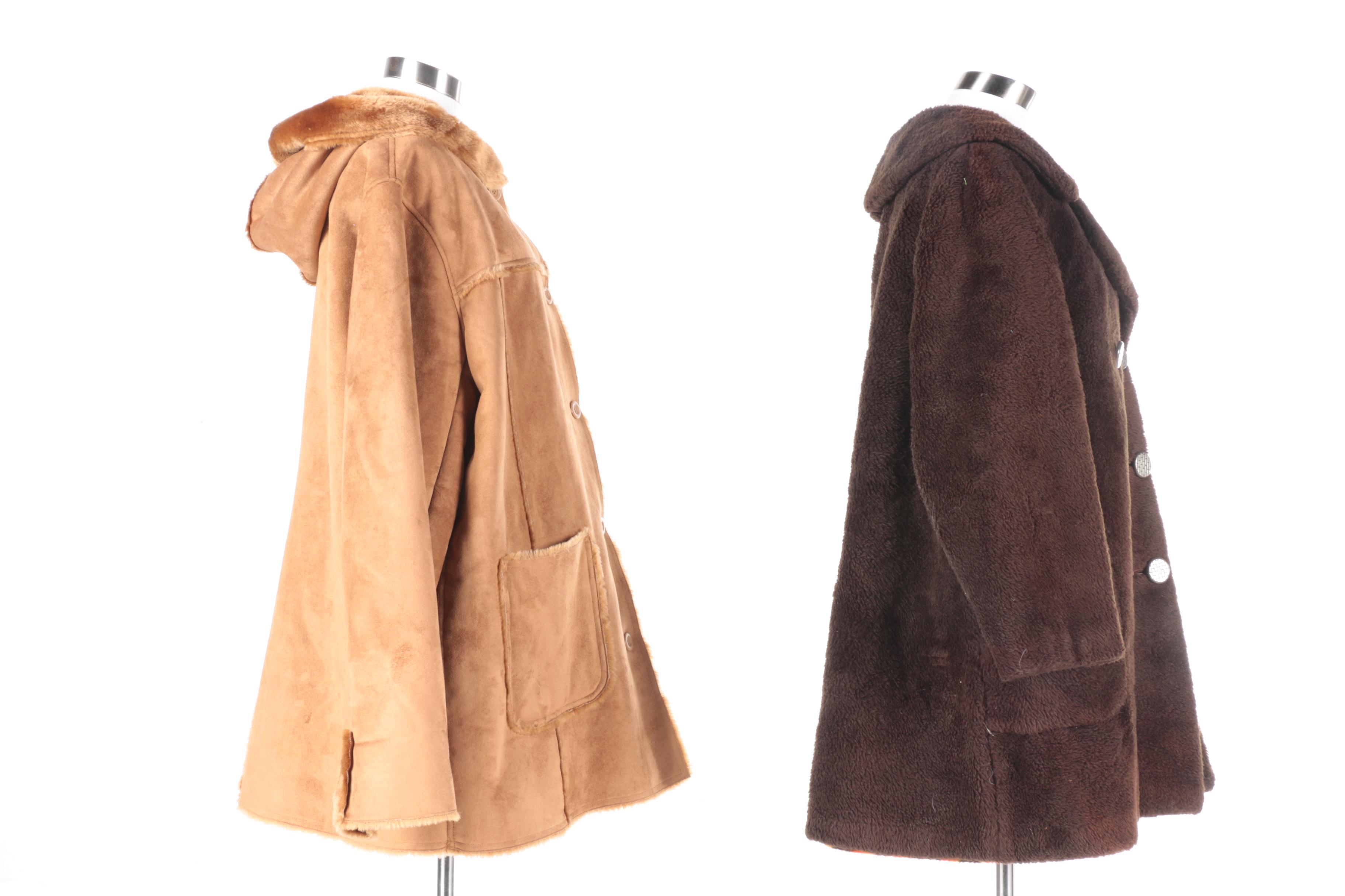 Women's Circa 1970s Faux Fur and Faux Suede Coats
