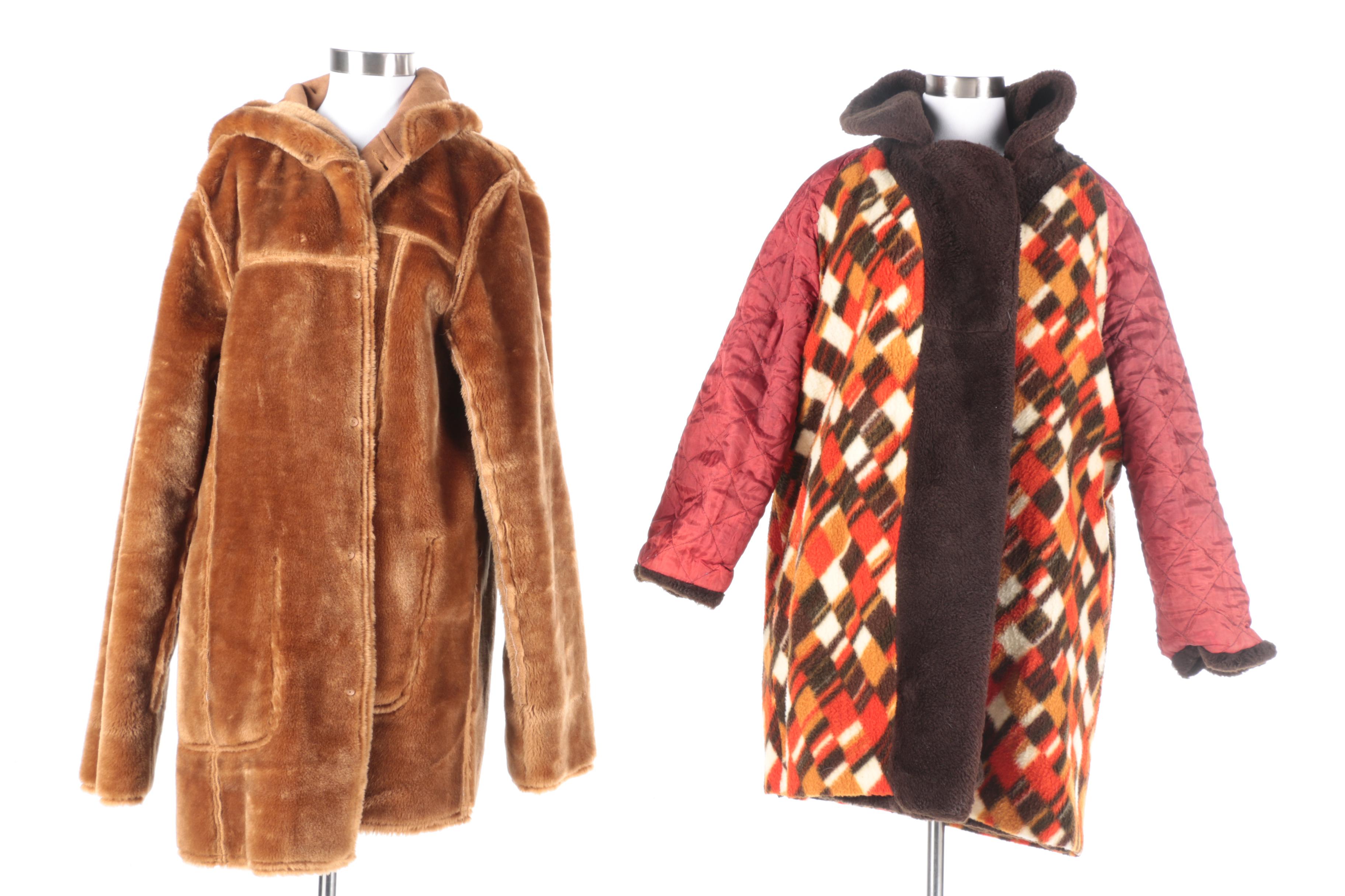 Women's Circa 1970s Faux Fur and Faux Suede Coats