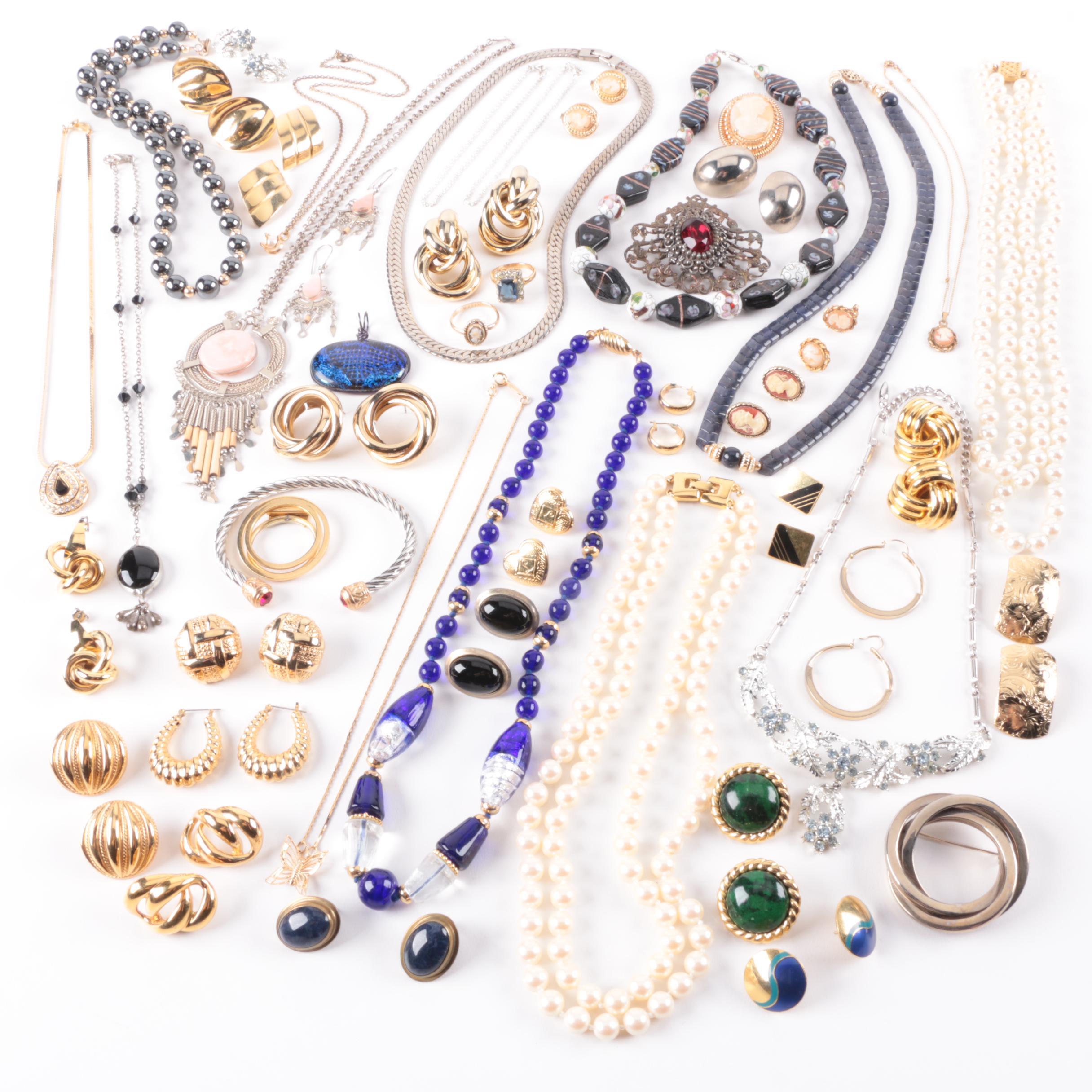 Assorted Costume Jewelry Including Laurel Burch and Napier