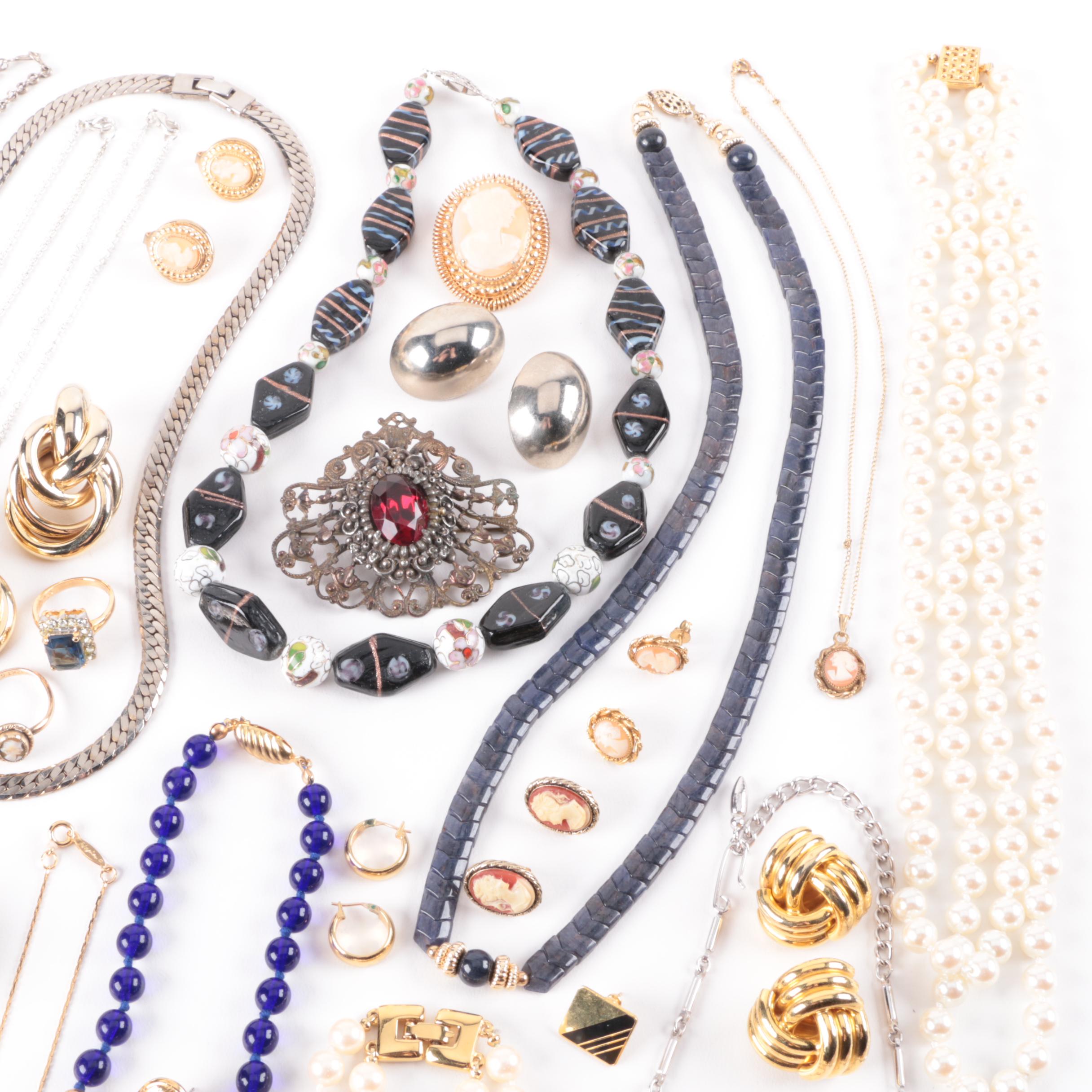 Assorted Costume Jewelry Including Laurel Burch and Napier