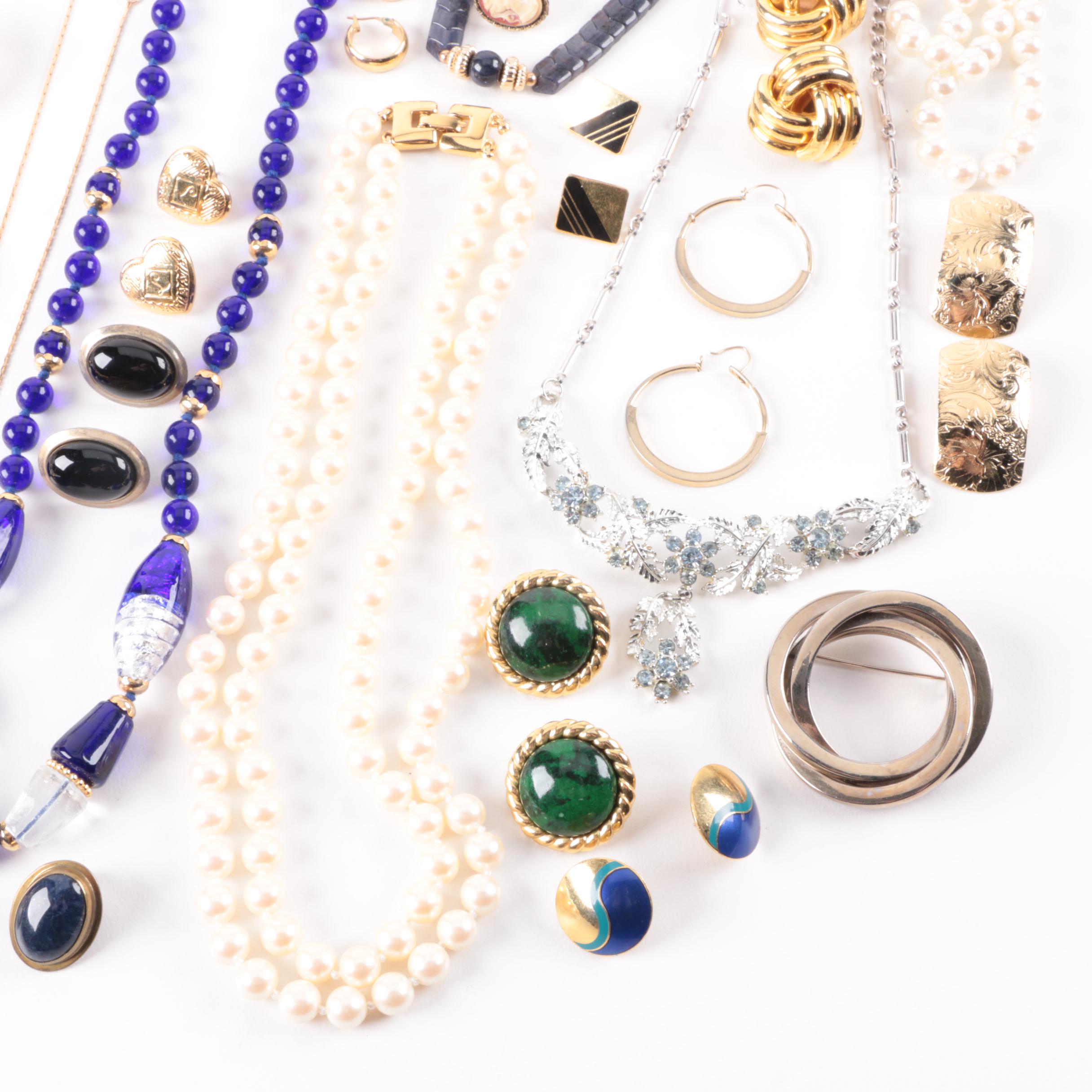 Assorted Costume Jewelry Including Laurel Burch and Napier