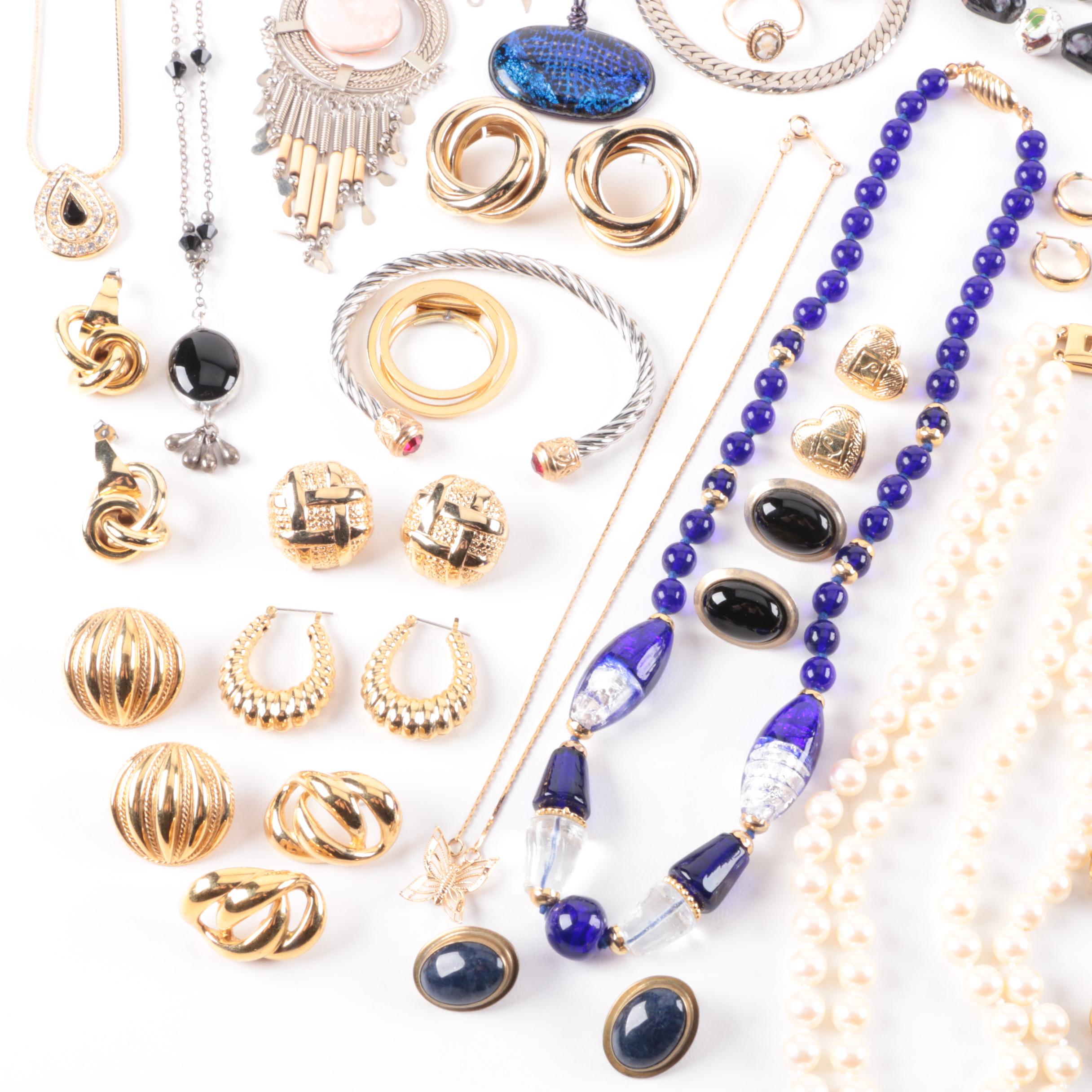 Assorted Costume Jewelry Including Laurel Burch and Napier