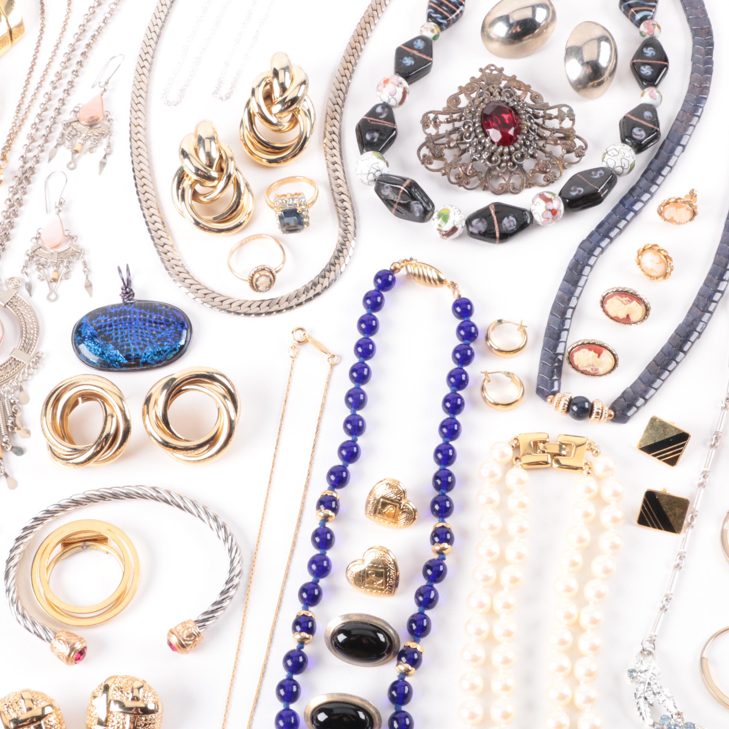 Assorted Costume Jewelry Including Laurel Burch and Napier