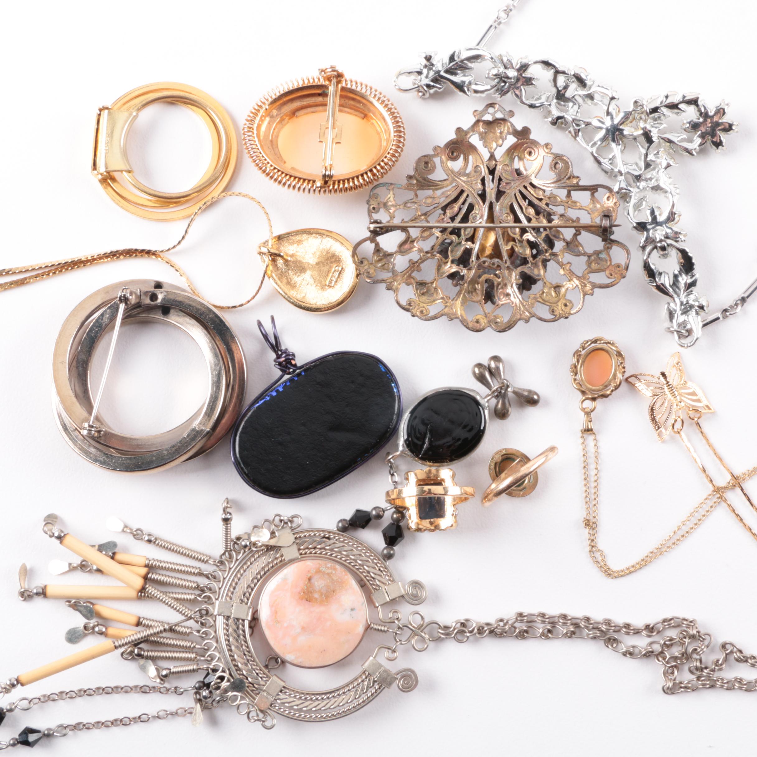 Assorted Costume Jewelry Including Laurel Burch and Napier