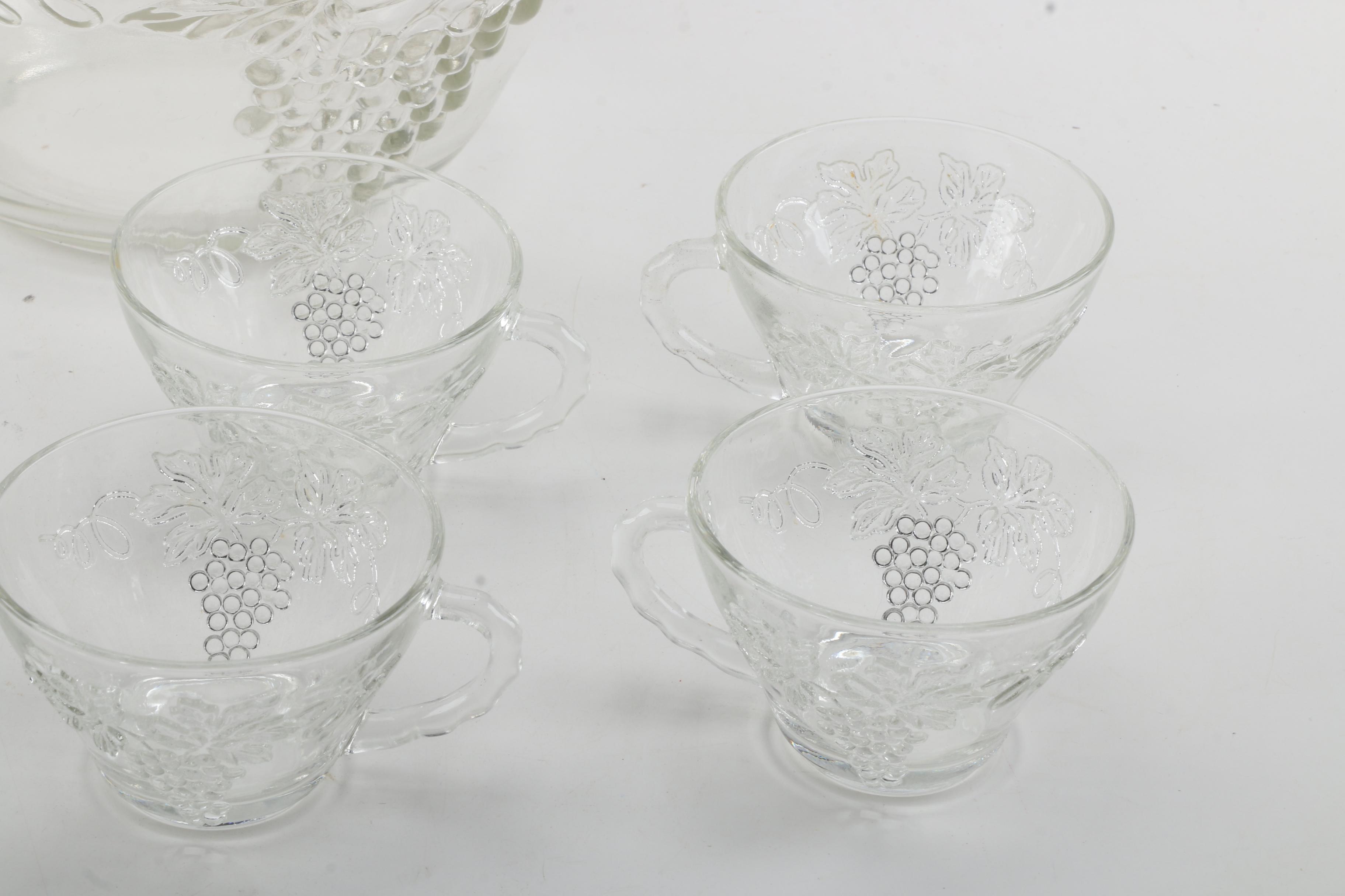 Anchor Hocking "Vintage Clear" Punch Bowl Set