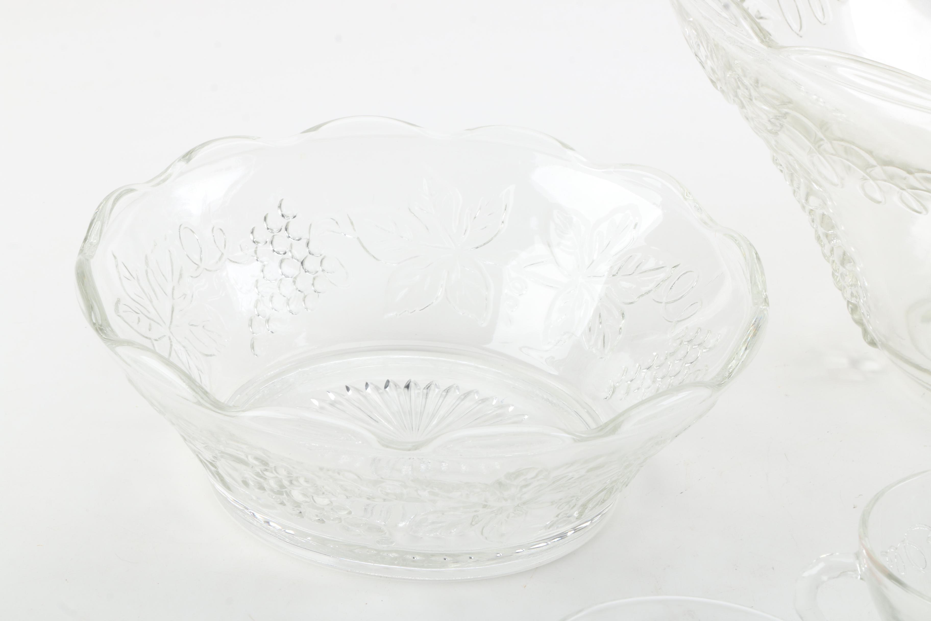Anchor Hocking "Vintage Clear" Punch Bowl Set