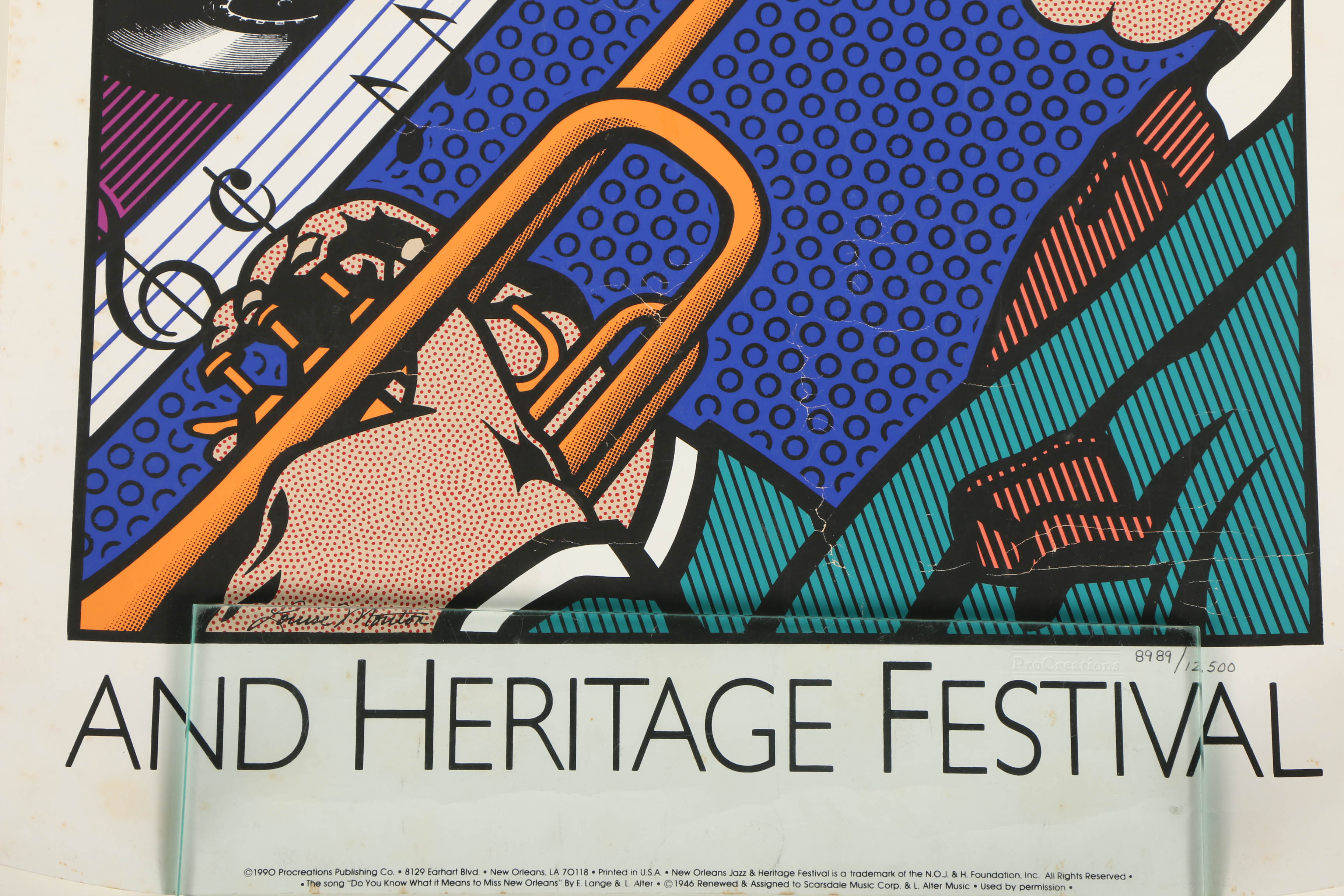 Limited Edition Serigraph Poster "1990 New Orleans Jazz and Heritage Festival"