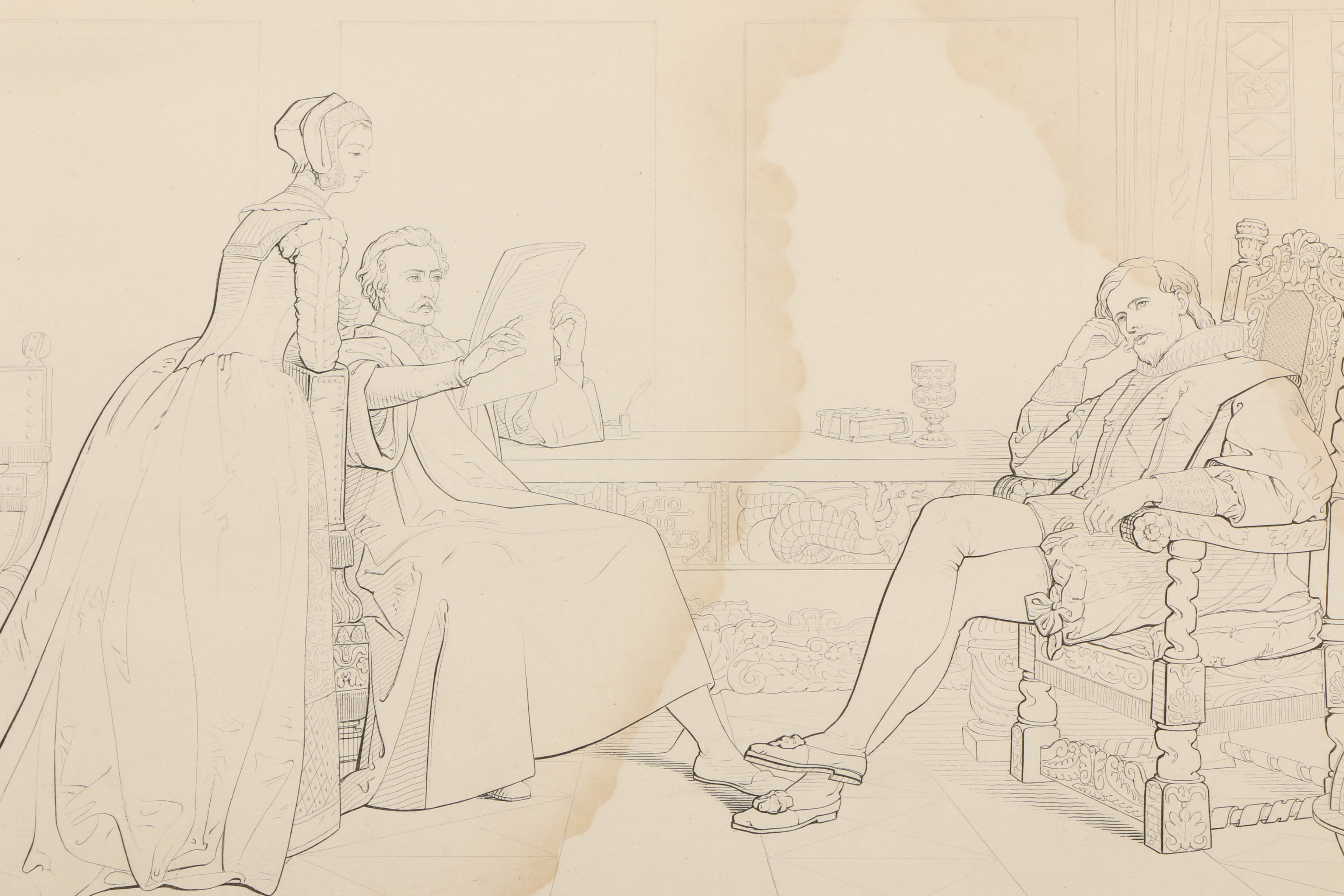 G. E. Hicks Etchings on Paper of Historical Scenes