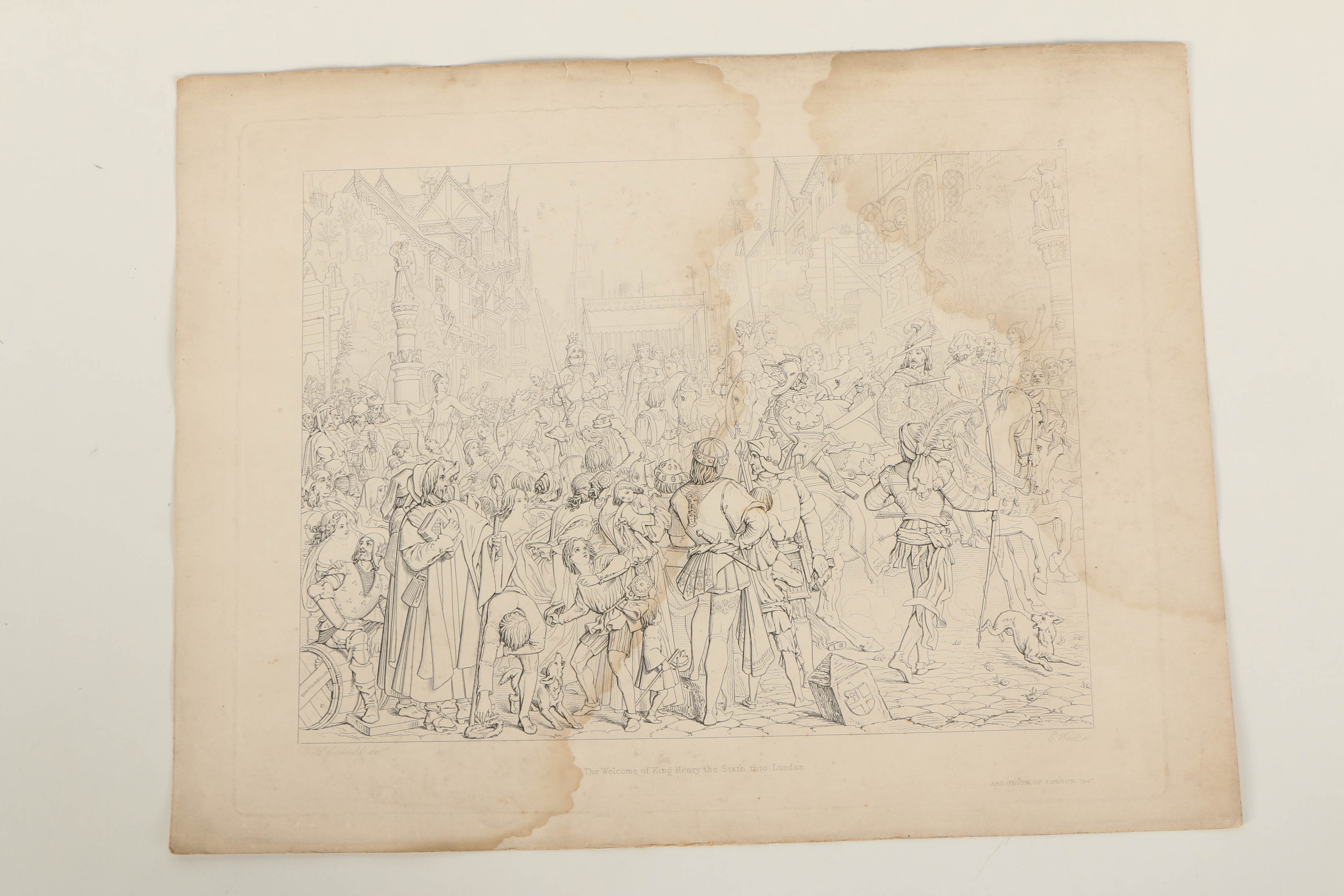 G. E. Hicks Etchings on Paper of Historical Scenes