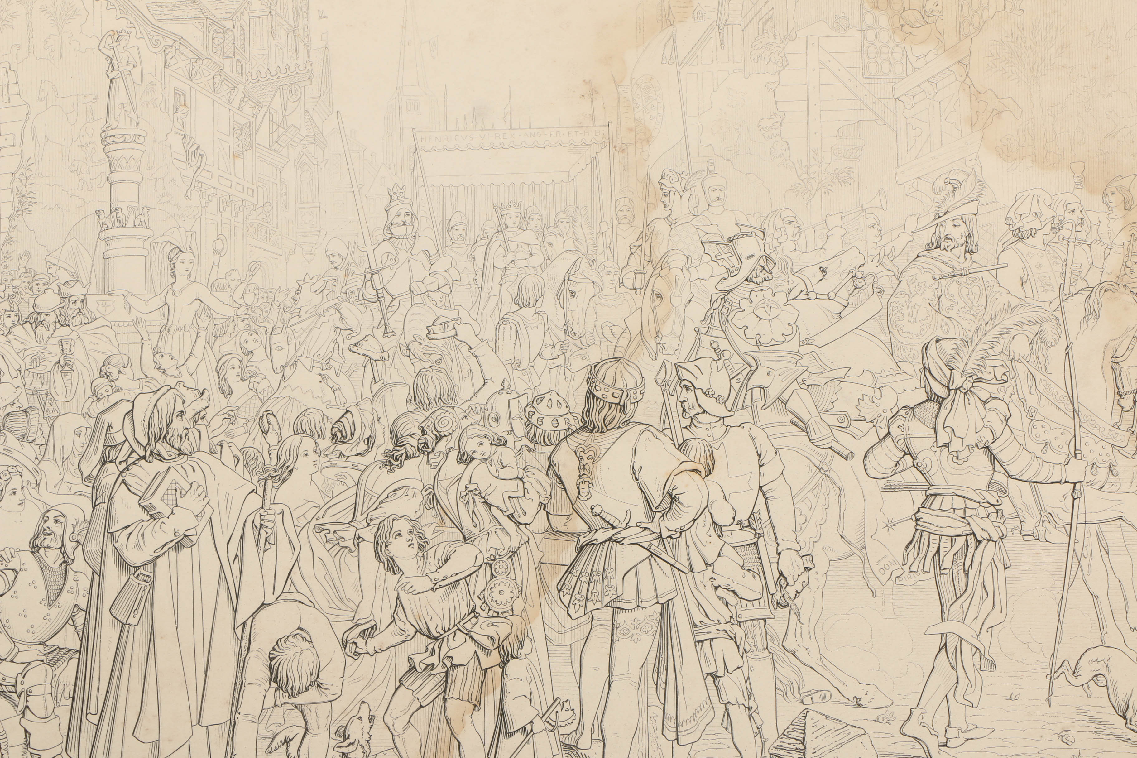 G. E. Hicks Etchings on Paper of Historical Scenes