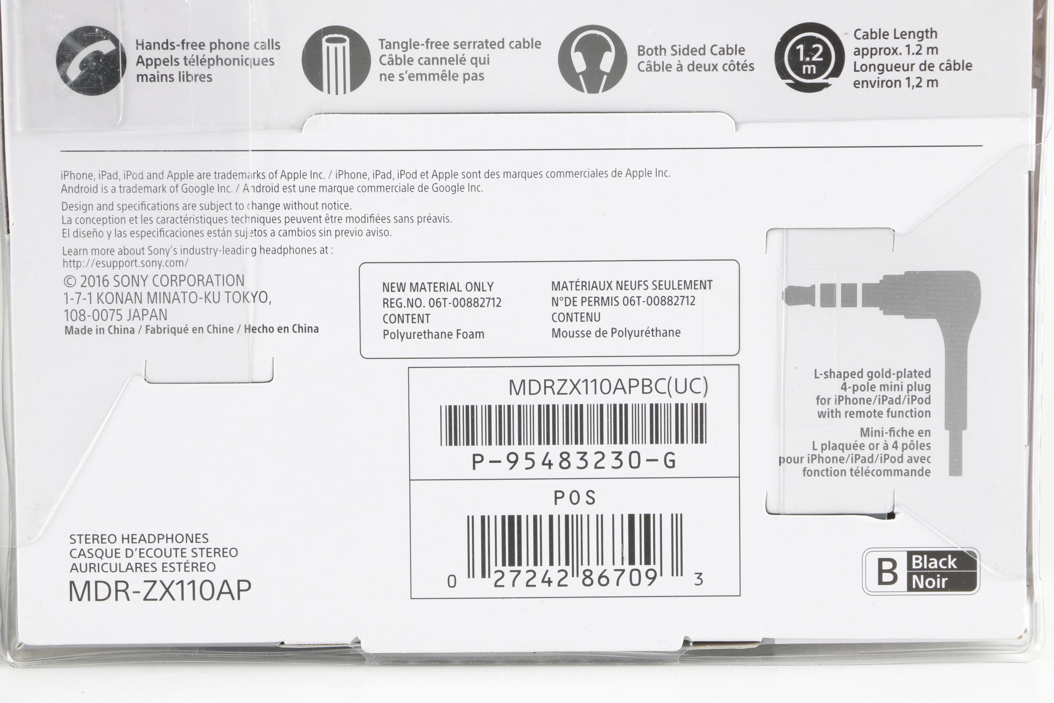 Sony MDR-ZX110AP Headphones