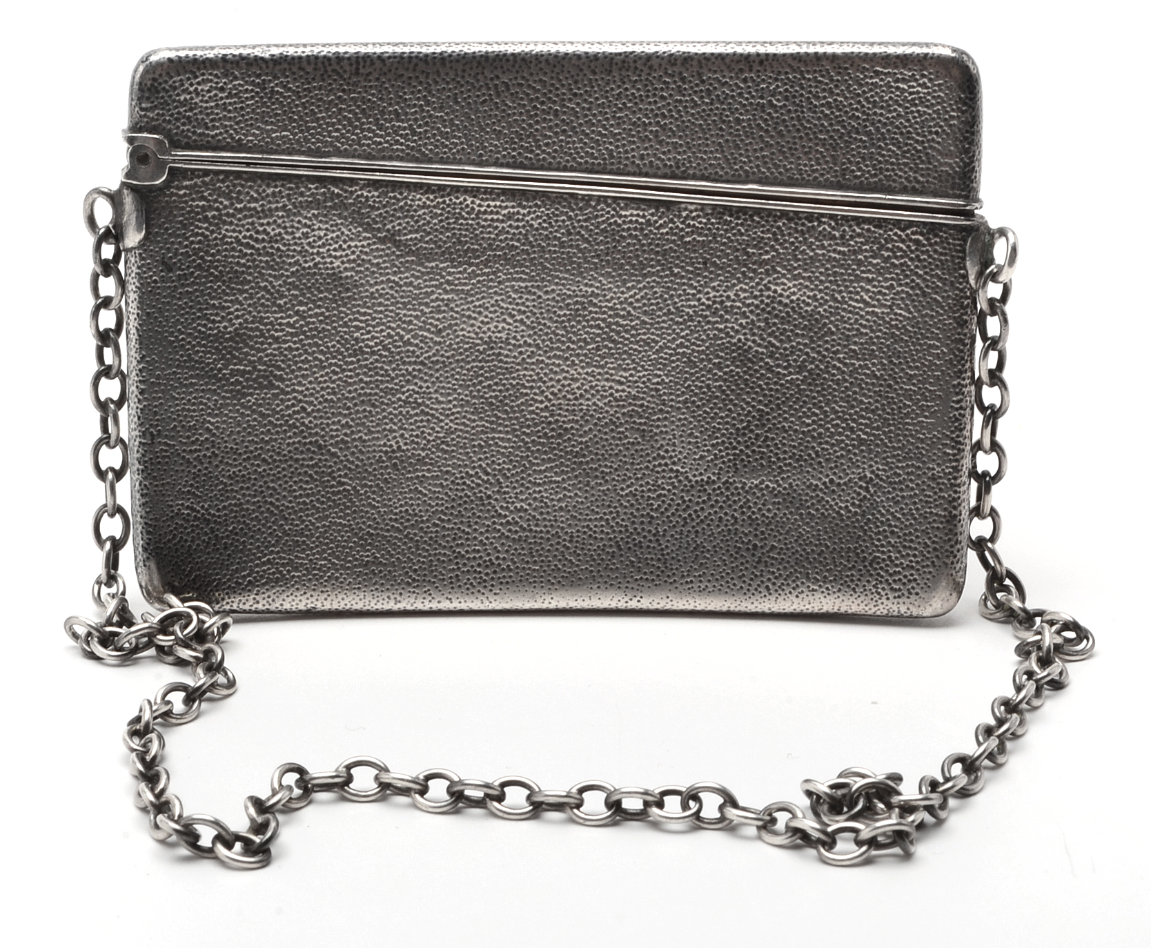 Antique Japanese Arthur & Bond Sterling Silver Card Case with Dragon in Relief