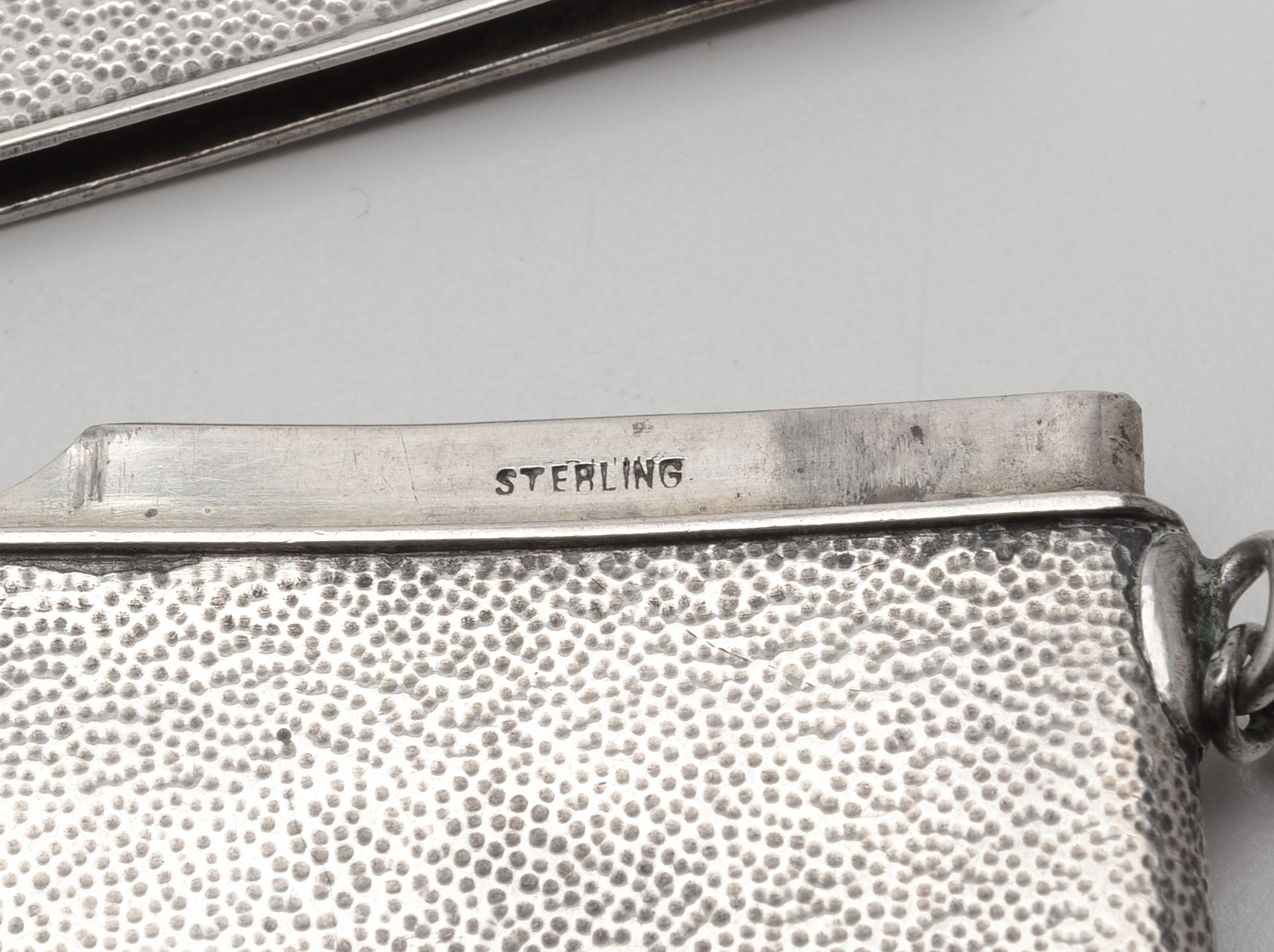 Antique Japanese Arthur & Bond Sterling Silver Card Case with Dragon in Relief