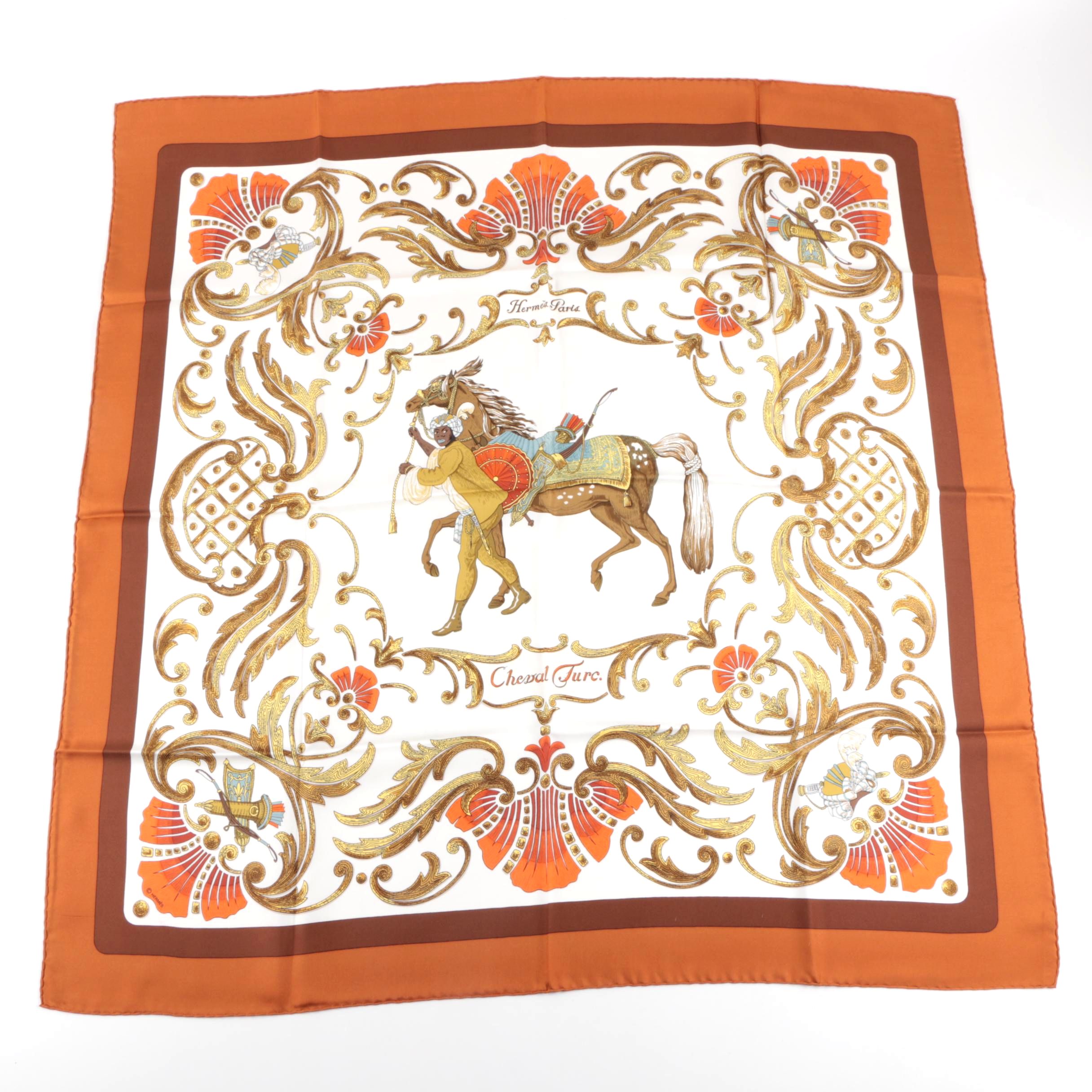Hermès of Paris "Cheval Turc" Silk Scarf