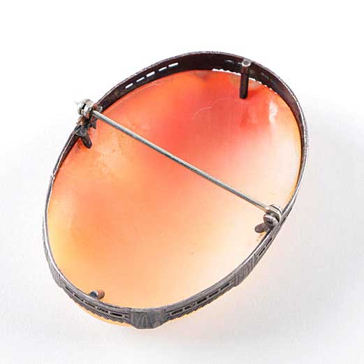 Vintage Sterling Silver Helmet Shell Cameo Depicting Goddess Flora