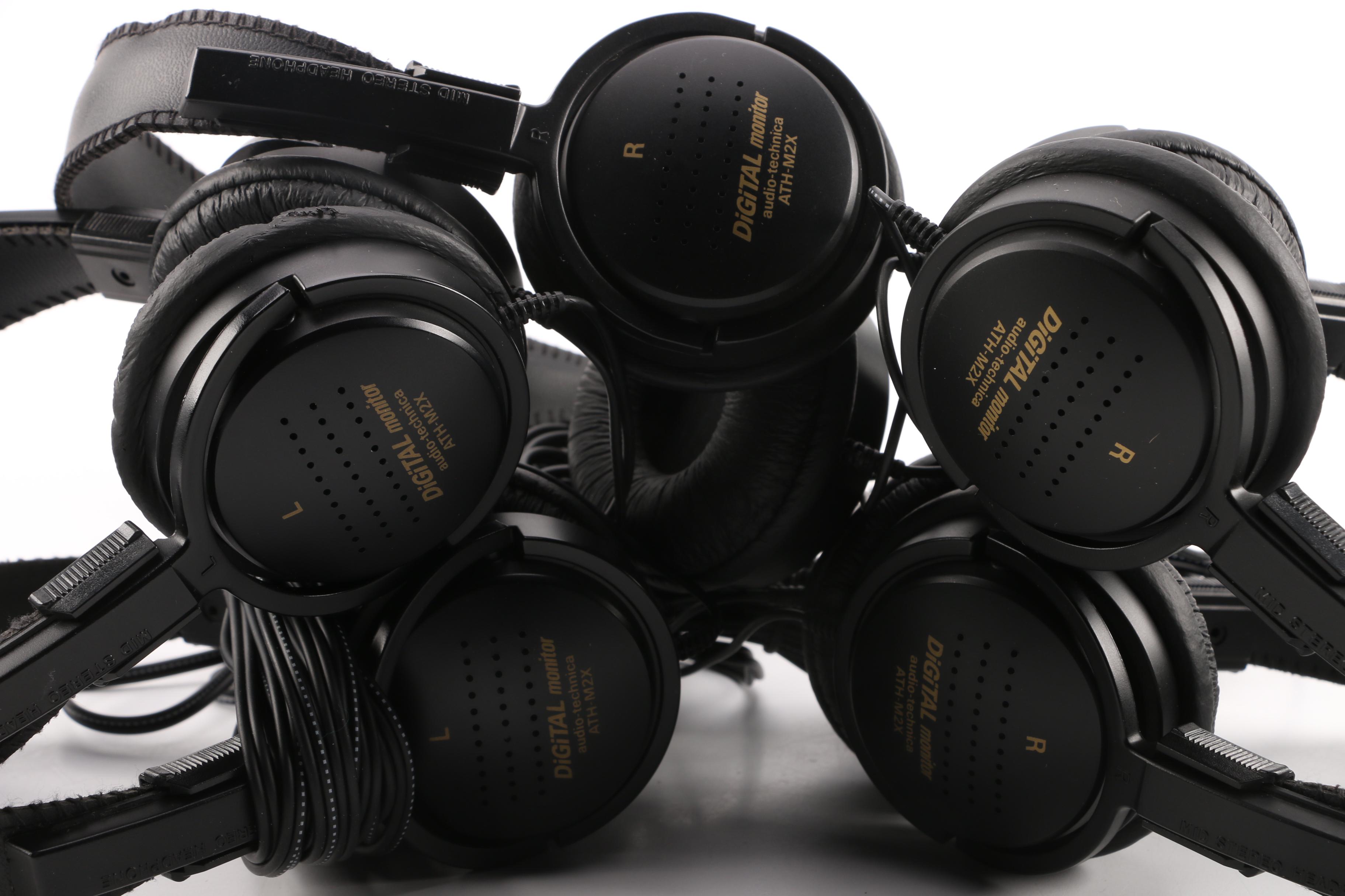Five Pairs Audio-Technica ATH-M2X Digital Monitor Headphones