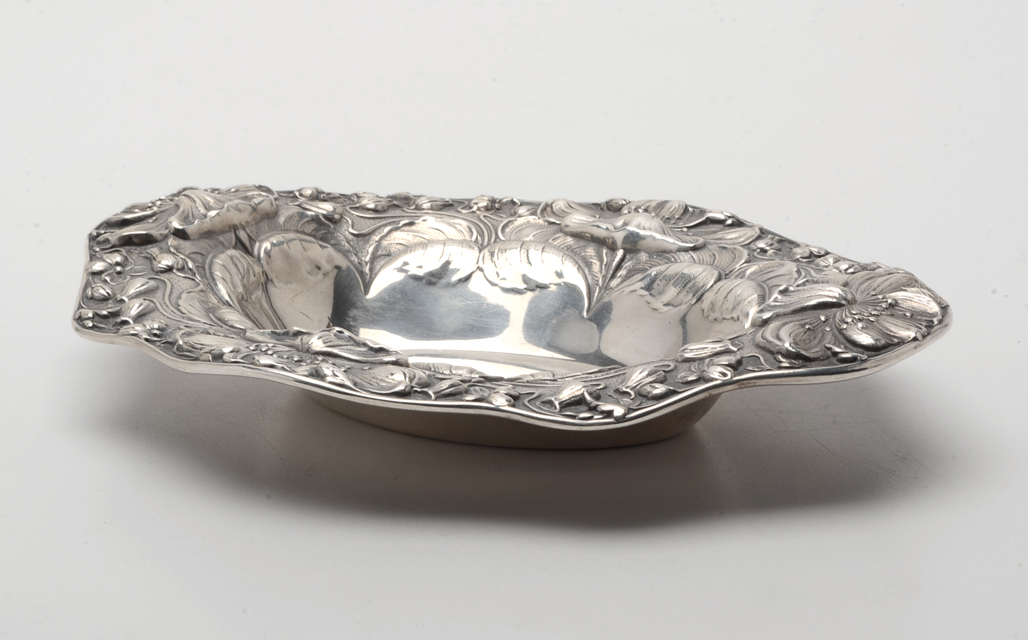 Gorham Art Nouveau Sterling Silver Repoussé Bon Bon Bowl