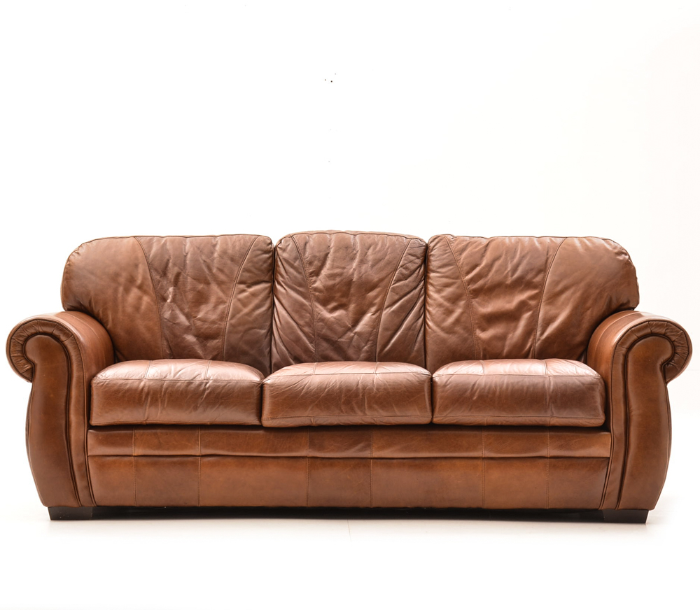 Brown Leather Sofa by Leather Trend
