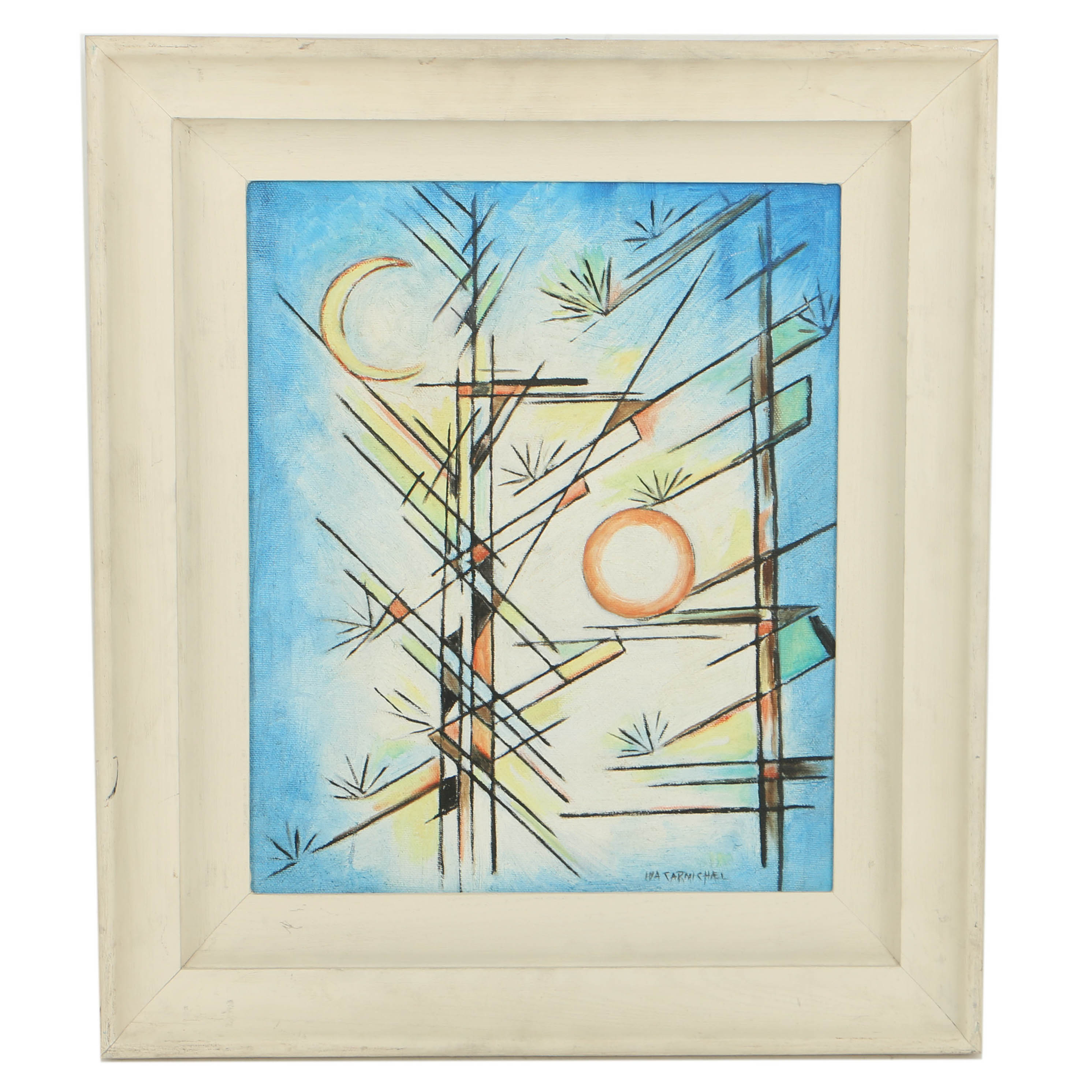 Ida Barbour Carmichael Oil Painting on Canvas "Louhi Steals the Sun & Moon"