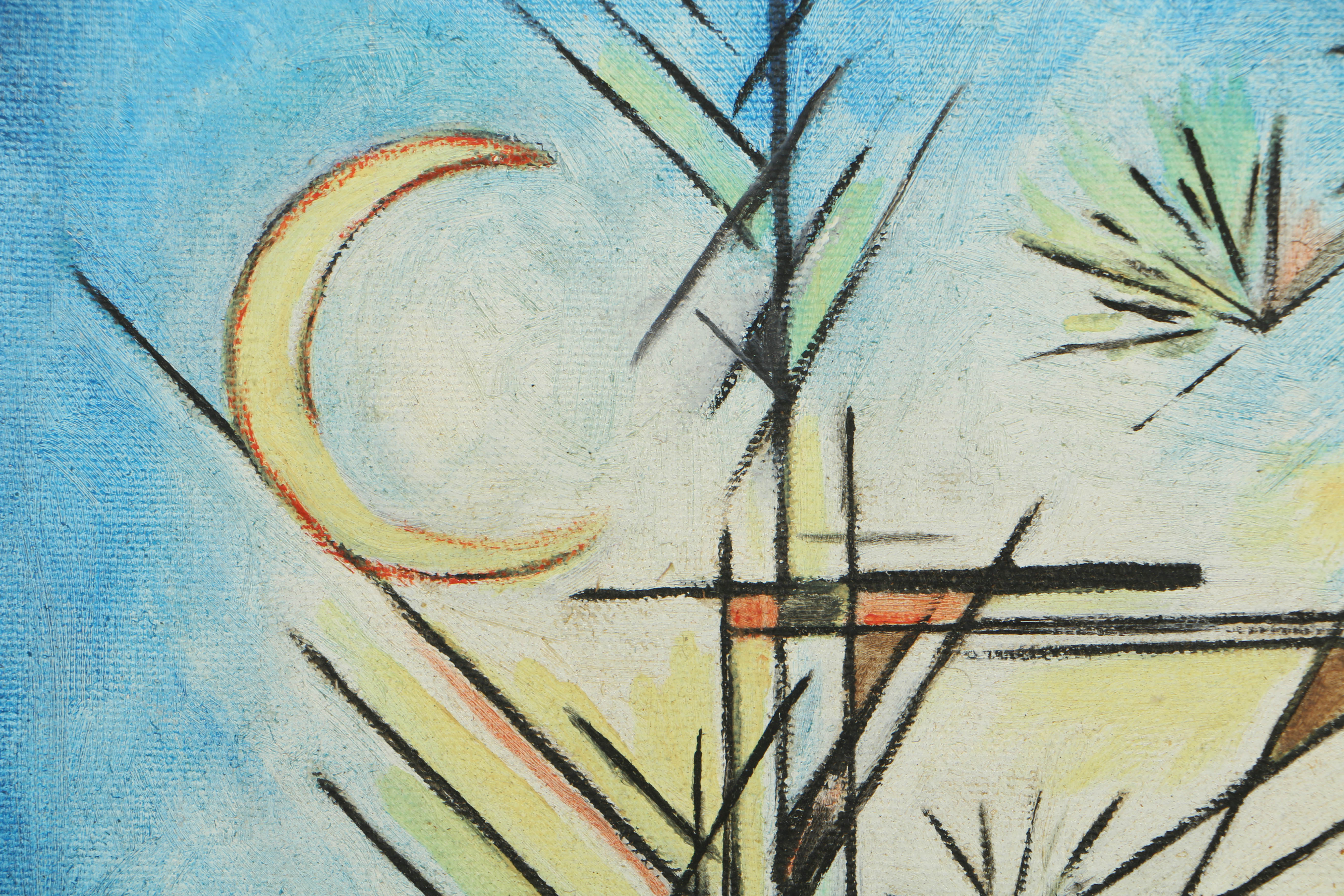 Ida Barbour Carmichael Oil Painting on Canvas "Louhi Steals the Sun & Moon"