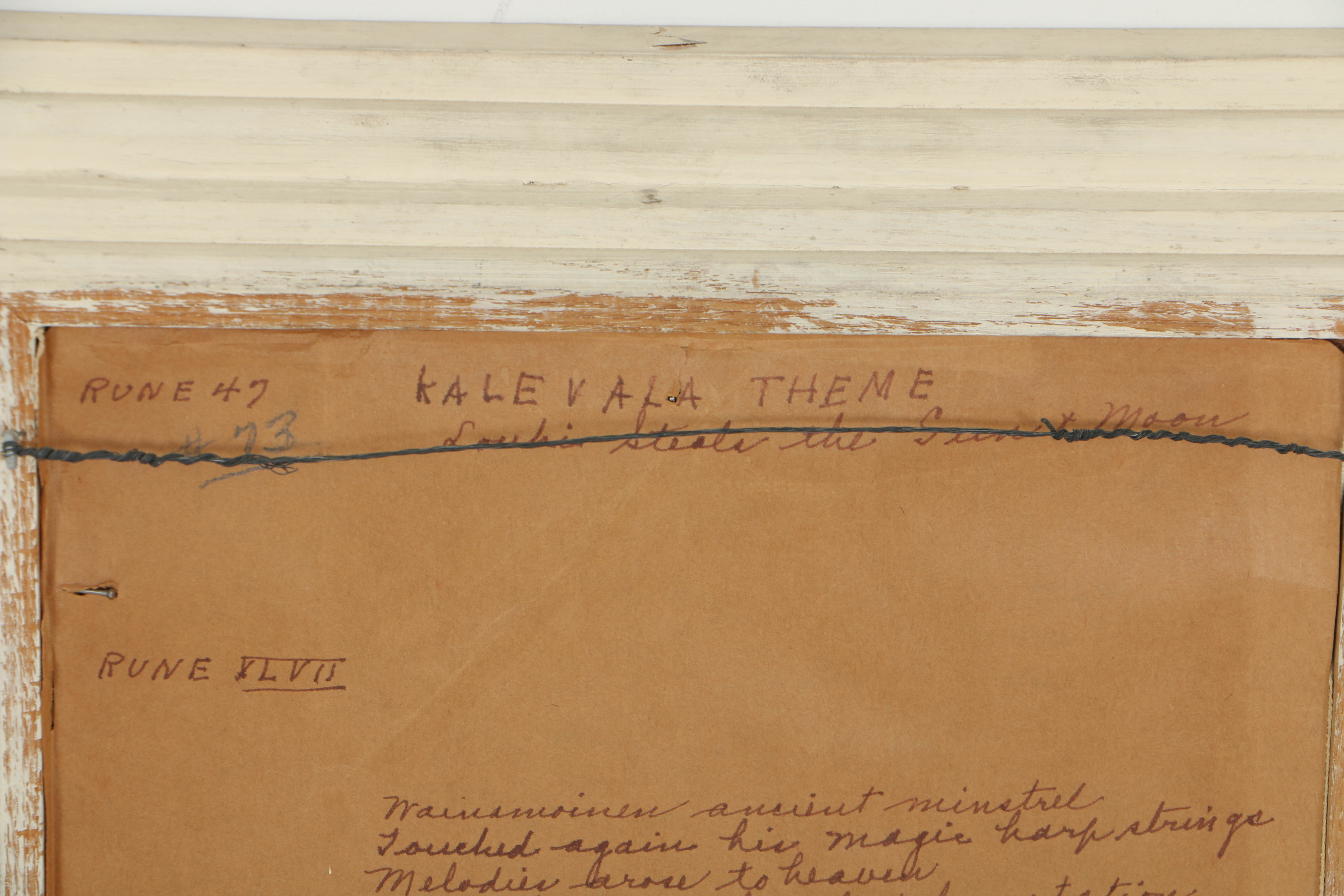 Ida Barbour Carmichael Oil Painting on Canvas "Louhi Steals the Sun & Moon"