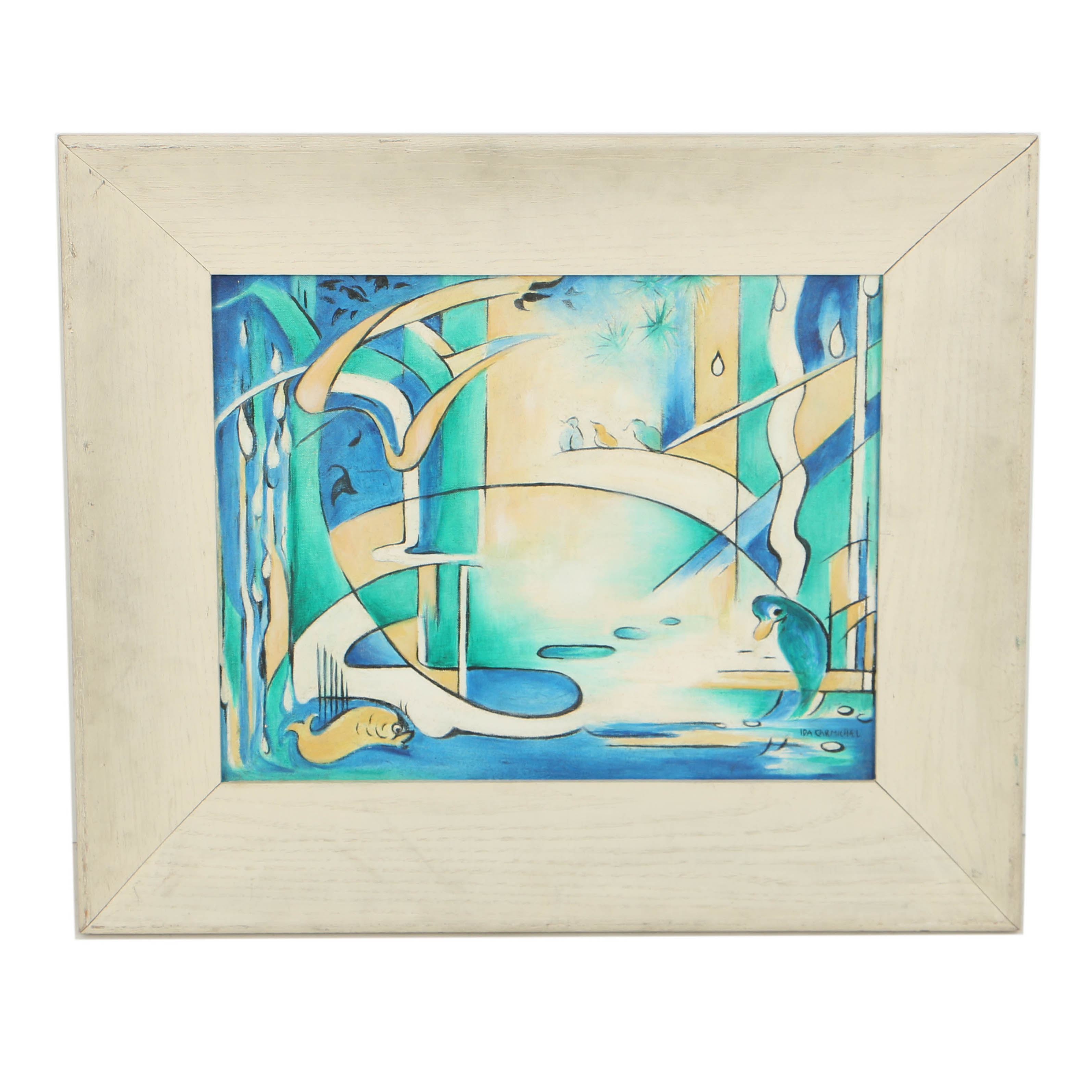 Ida Barbour Carmichael Oil Painting on Canvas "Wainamoinens Harp Song"