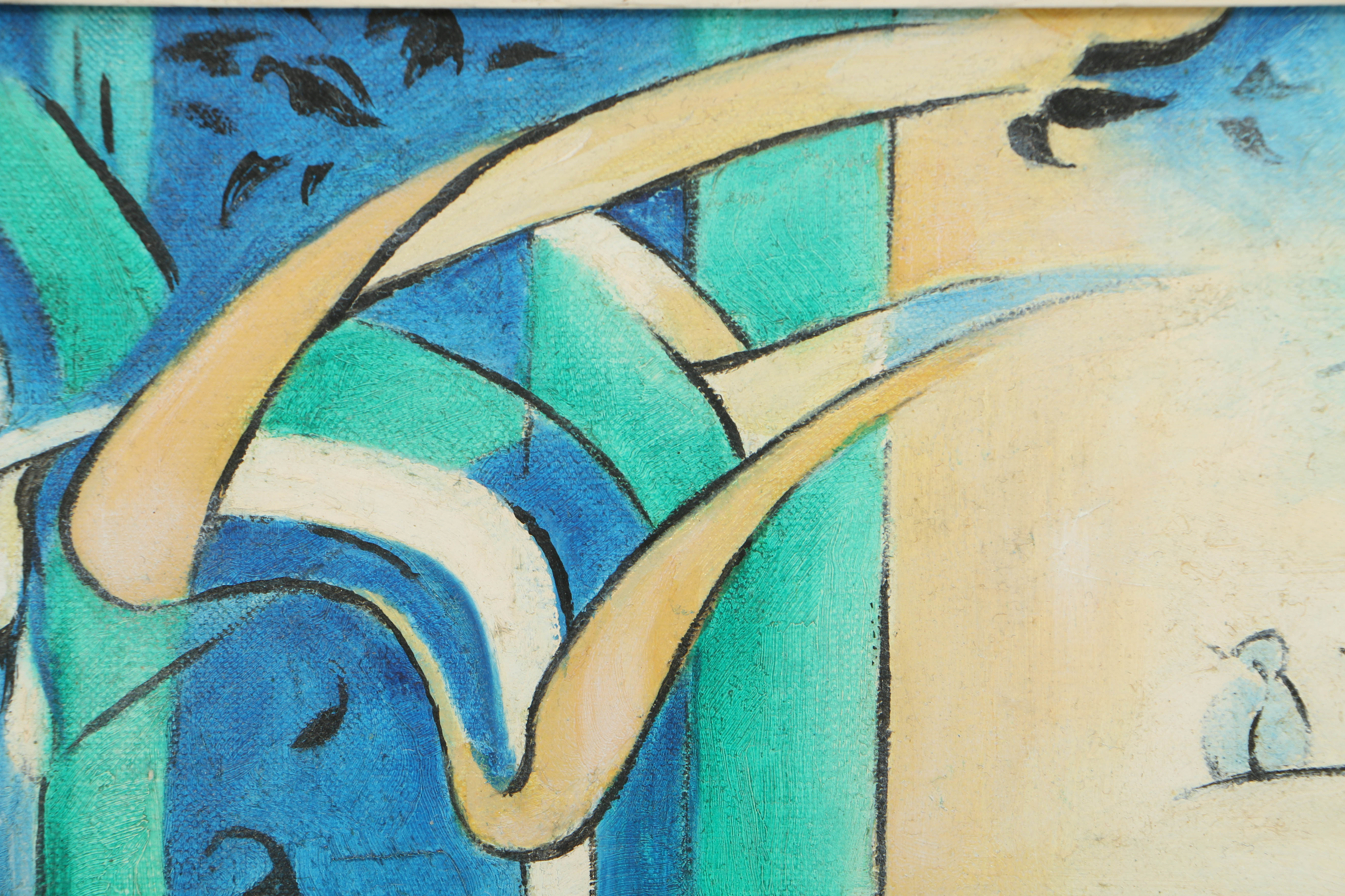 Ida Barbour Carmichael Oil Painting on Canvas "Wainamoinens Harp Song"