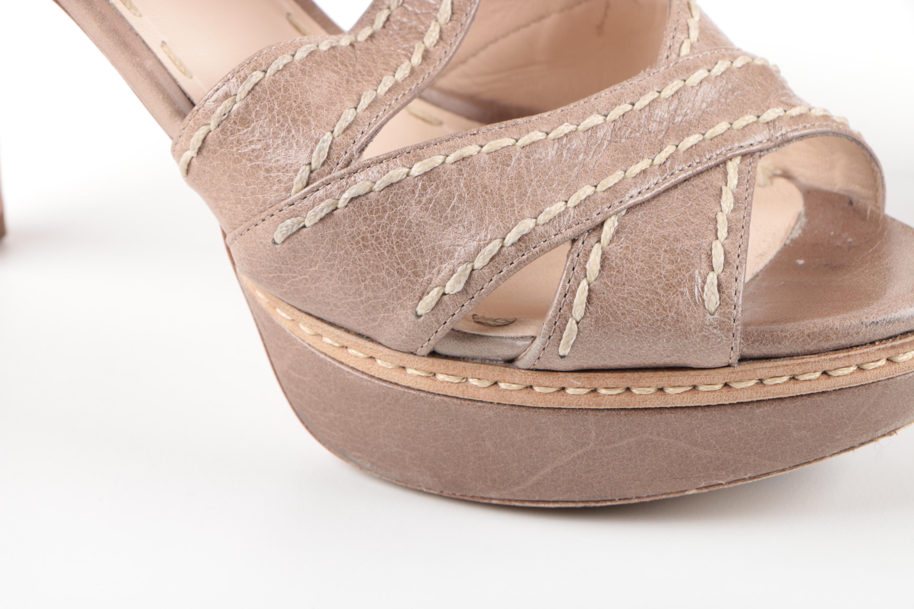 Prada Strappy Platform Sandals