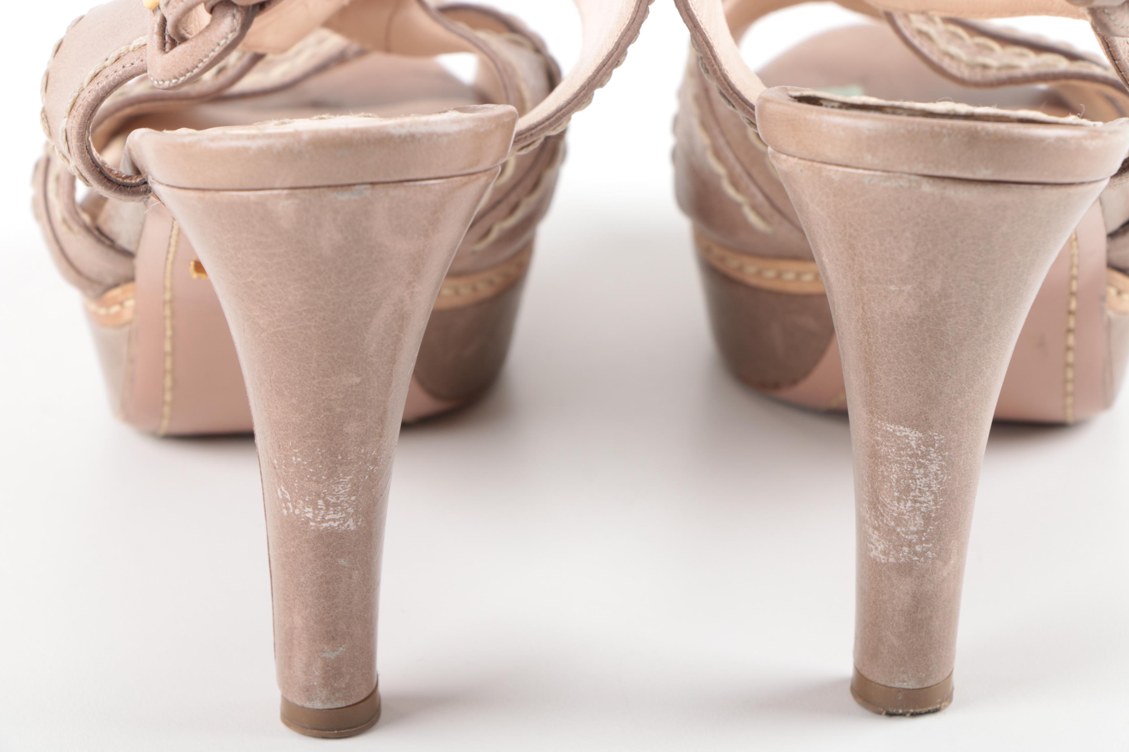 Prada Strappy Platform Sandals