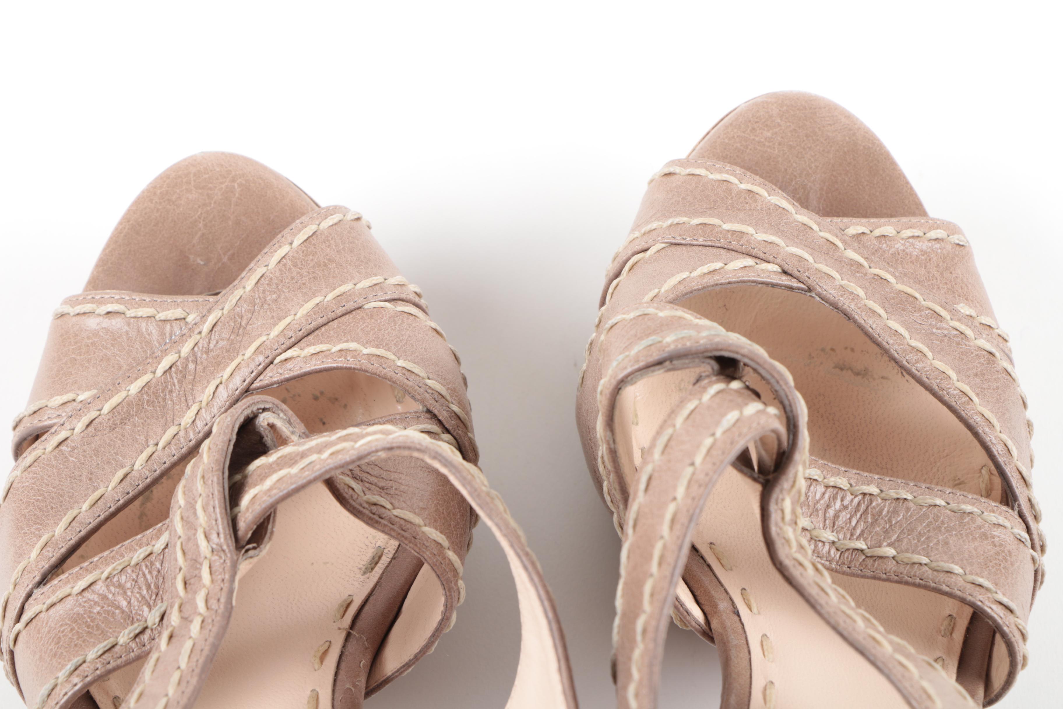 Prada Strappy Platform Sandals