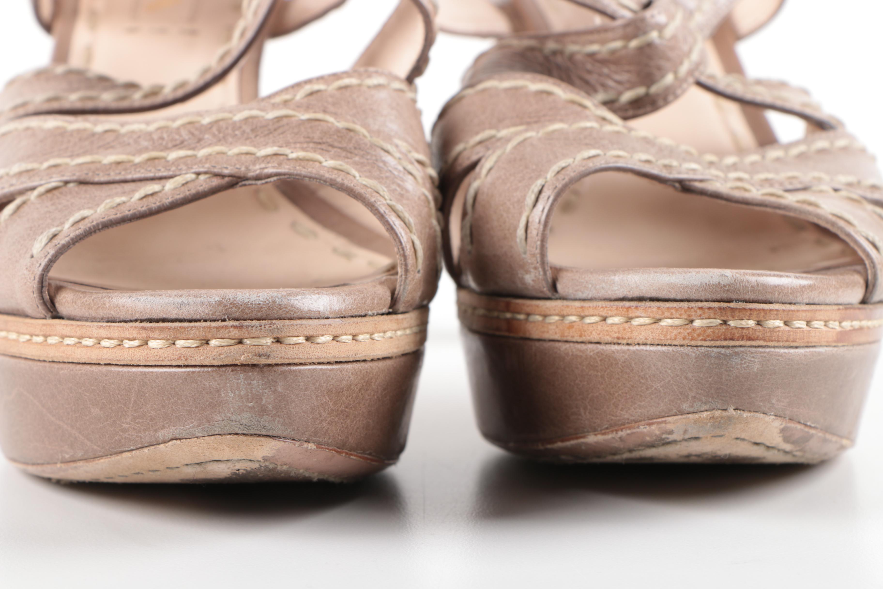 Prada Strappy Platform Sandals