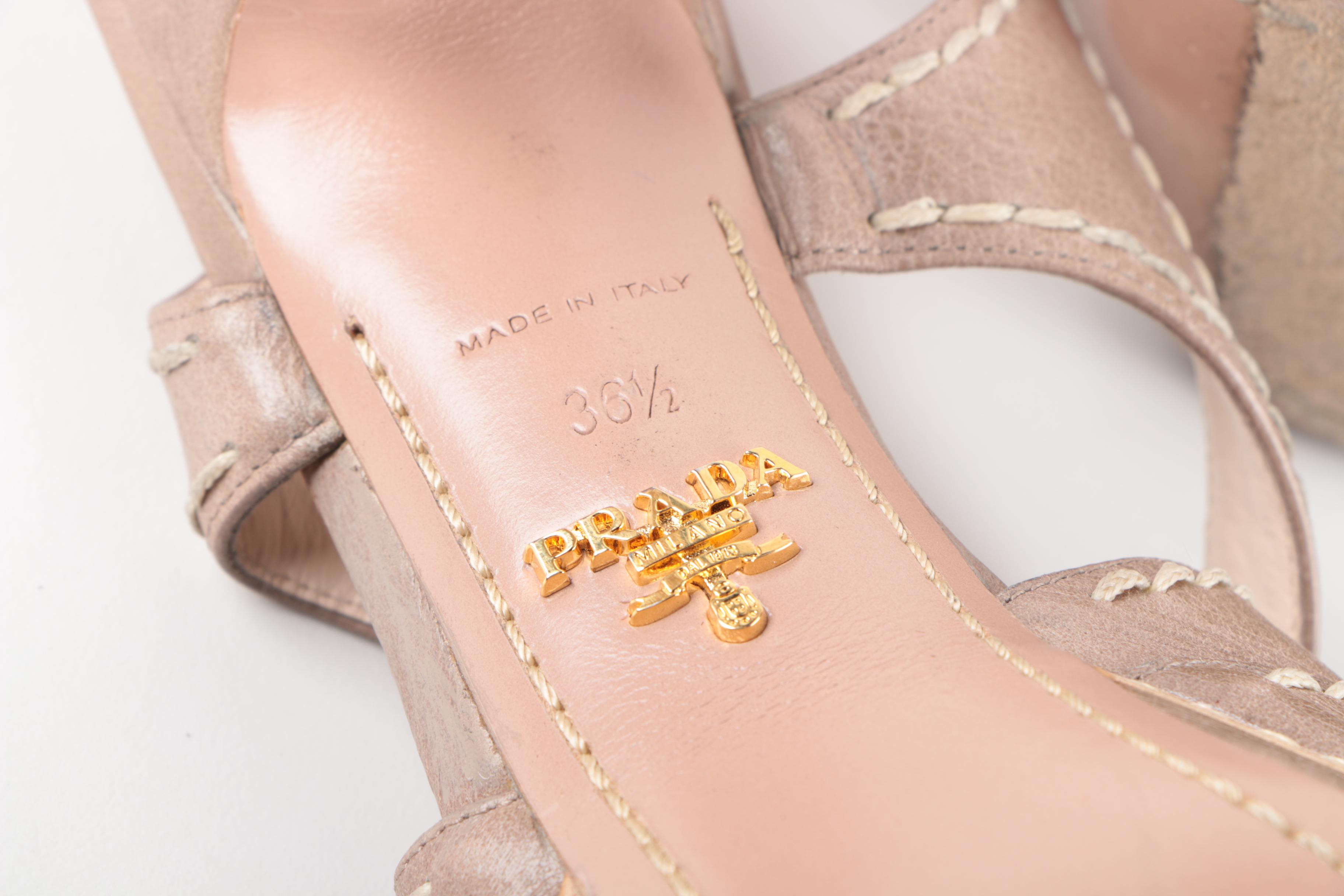 Prada Strappy Platform Sandals