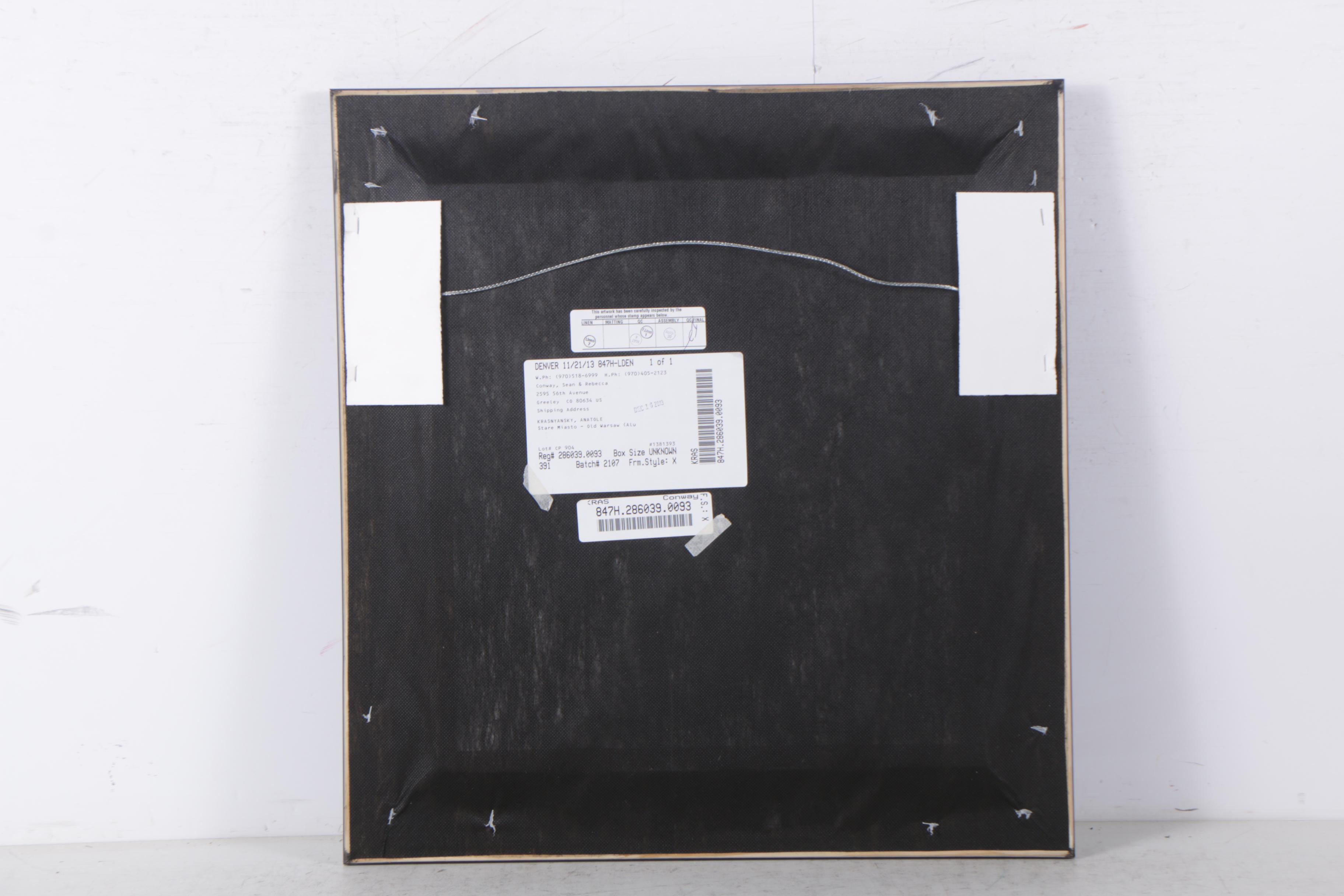 Embossed Metal Plate After Anatole Krasnyansky "Stare Miasto - Old Warsaw"