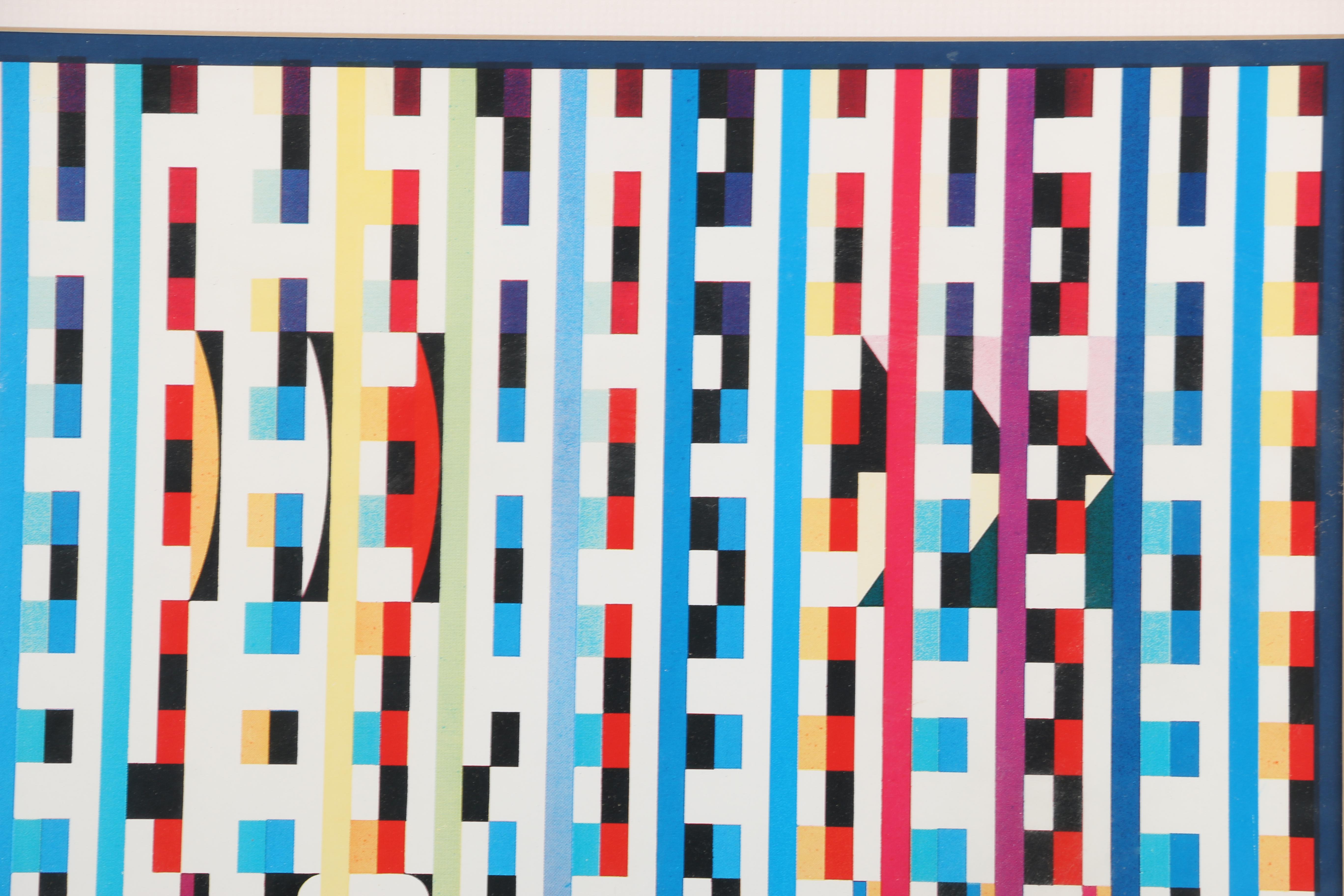 Yaacov Agam Autographed 1980 Guggenheim Exhibition Poster