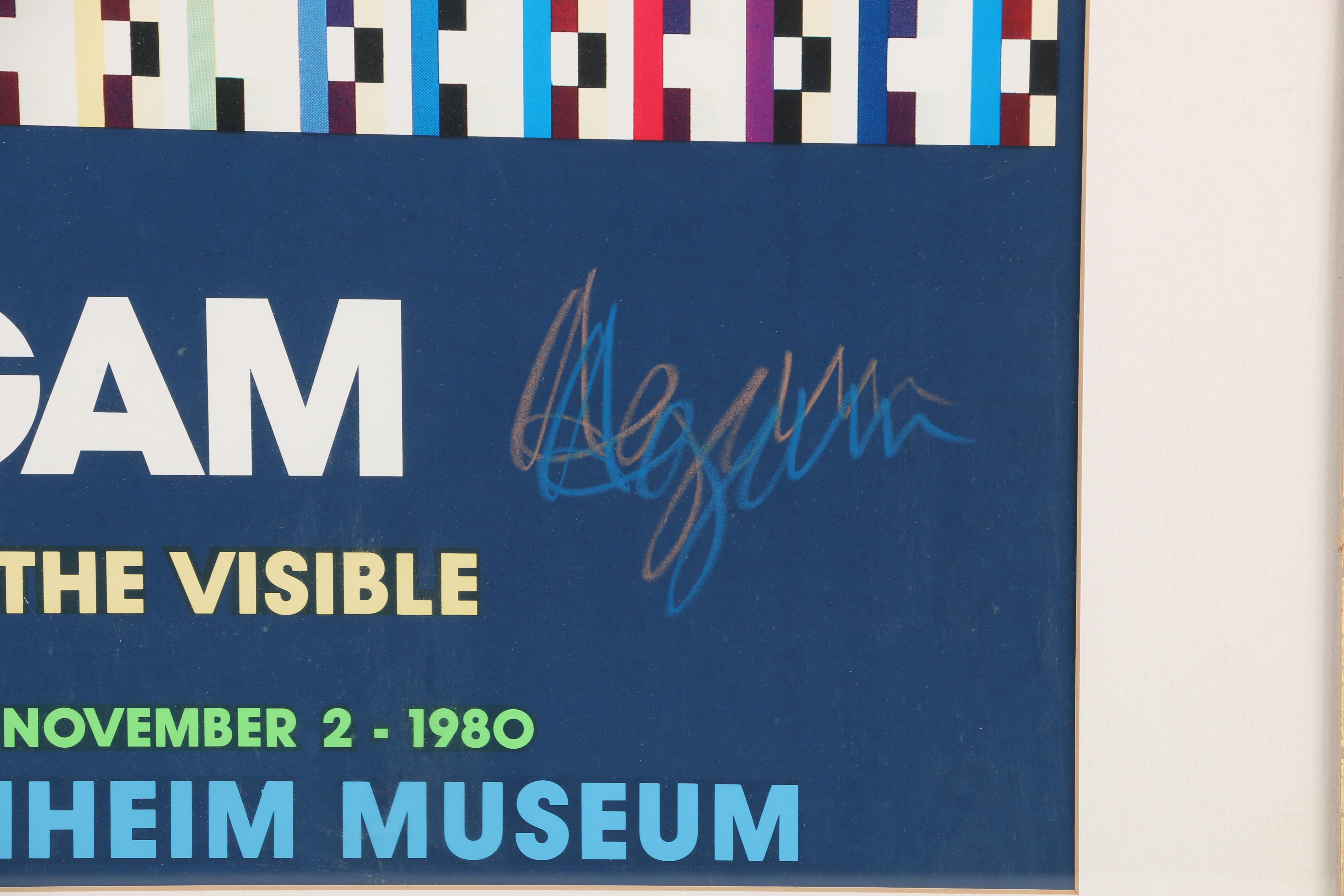 Yaacov Agam Autographed 1980 Guggenheim Exhibition Poster